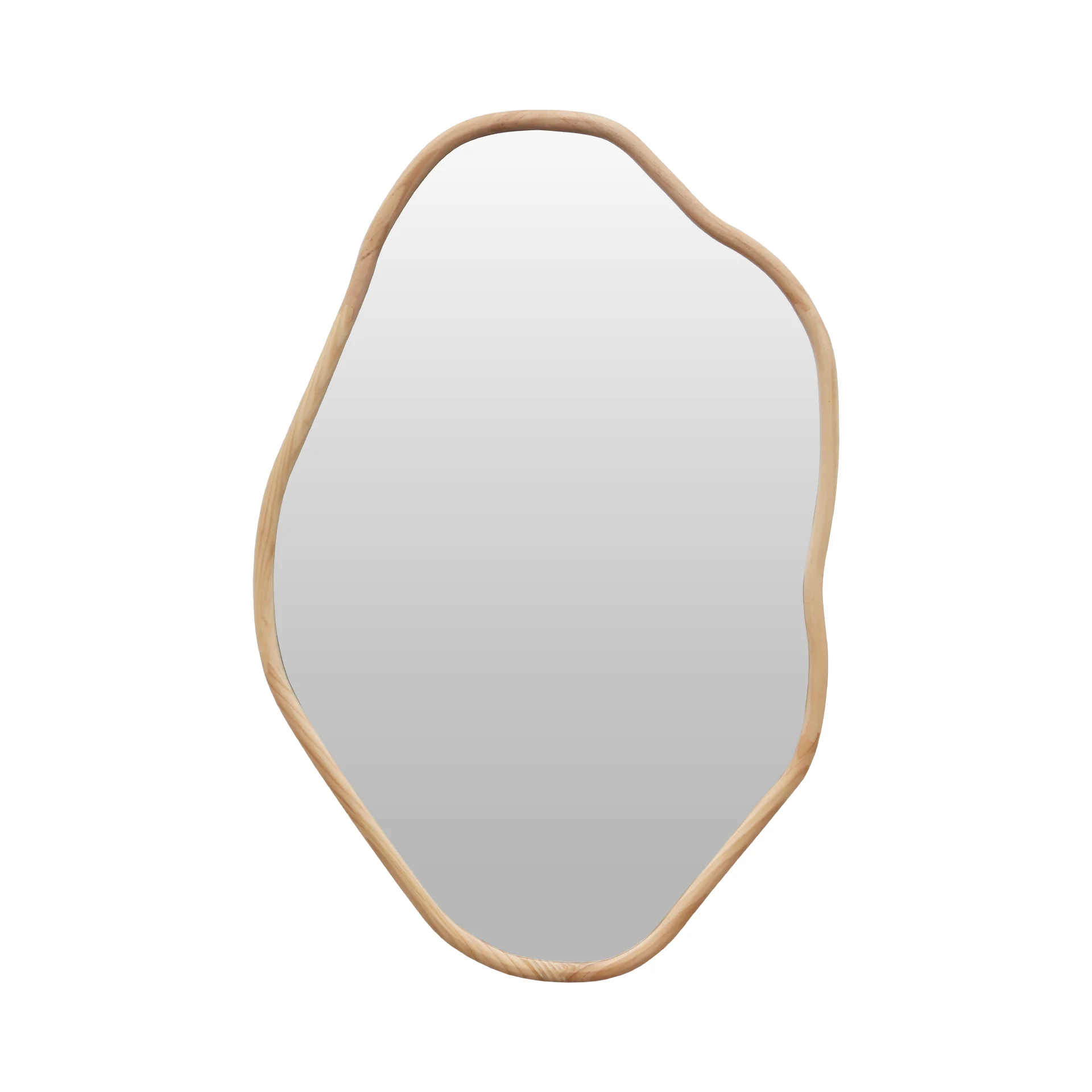 Moro Freeform Wall Mirror 91CM - Light Wood - Image 8