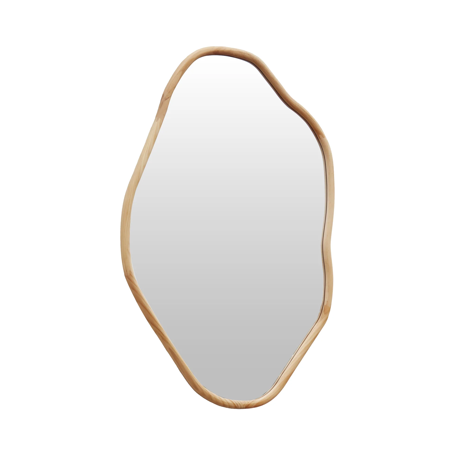 Moro Freeform Wall Mirror 91CM - Light Wood - Image 9