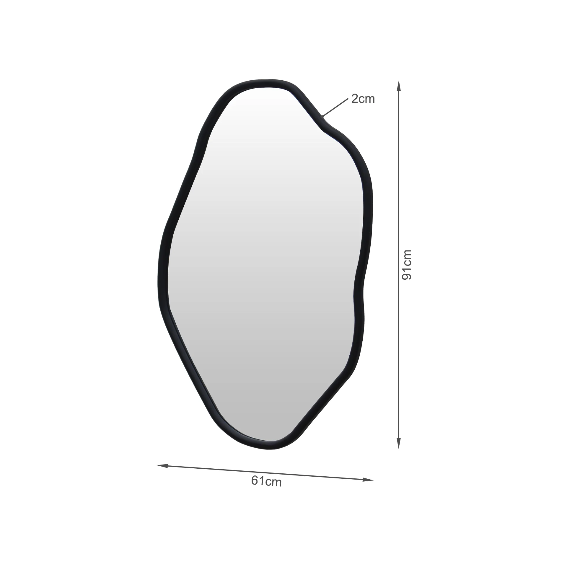 Moro Freeform Wall Mirror 91CM - Black - Image 13