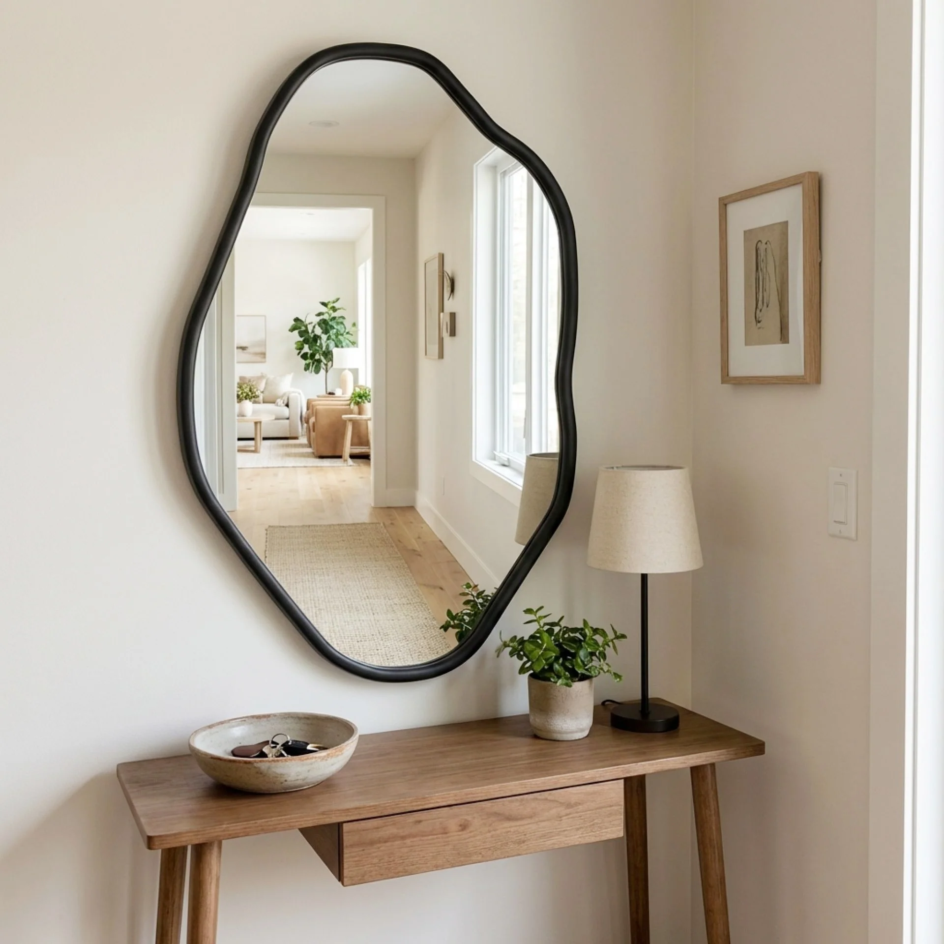 Moro Freeform Wall Mirror 91CM - Black - Image 3