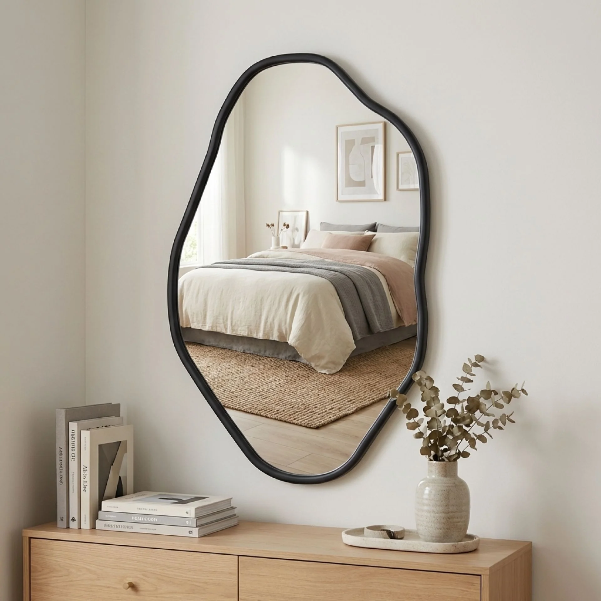 Moro Freeform Wall Mirror 91CM - Black - Image 4