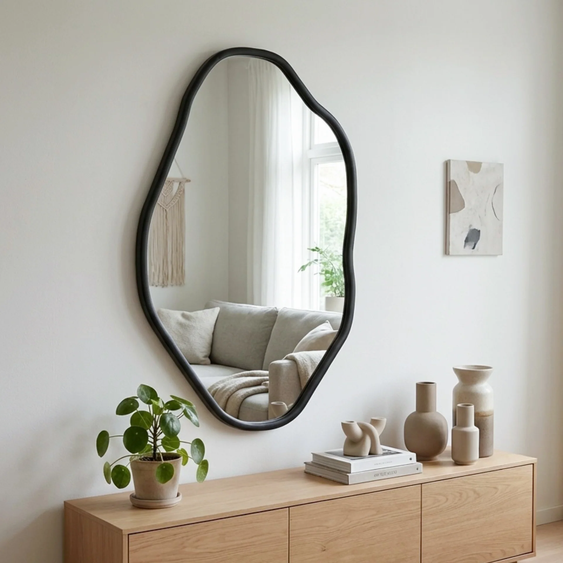 Moro Freeform Wall Mirror 91CM - Black - Image 6