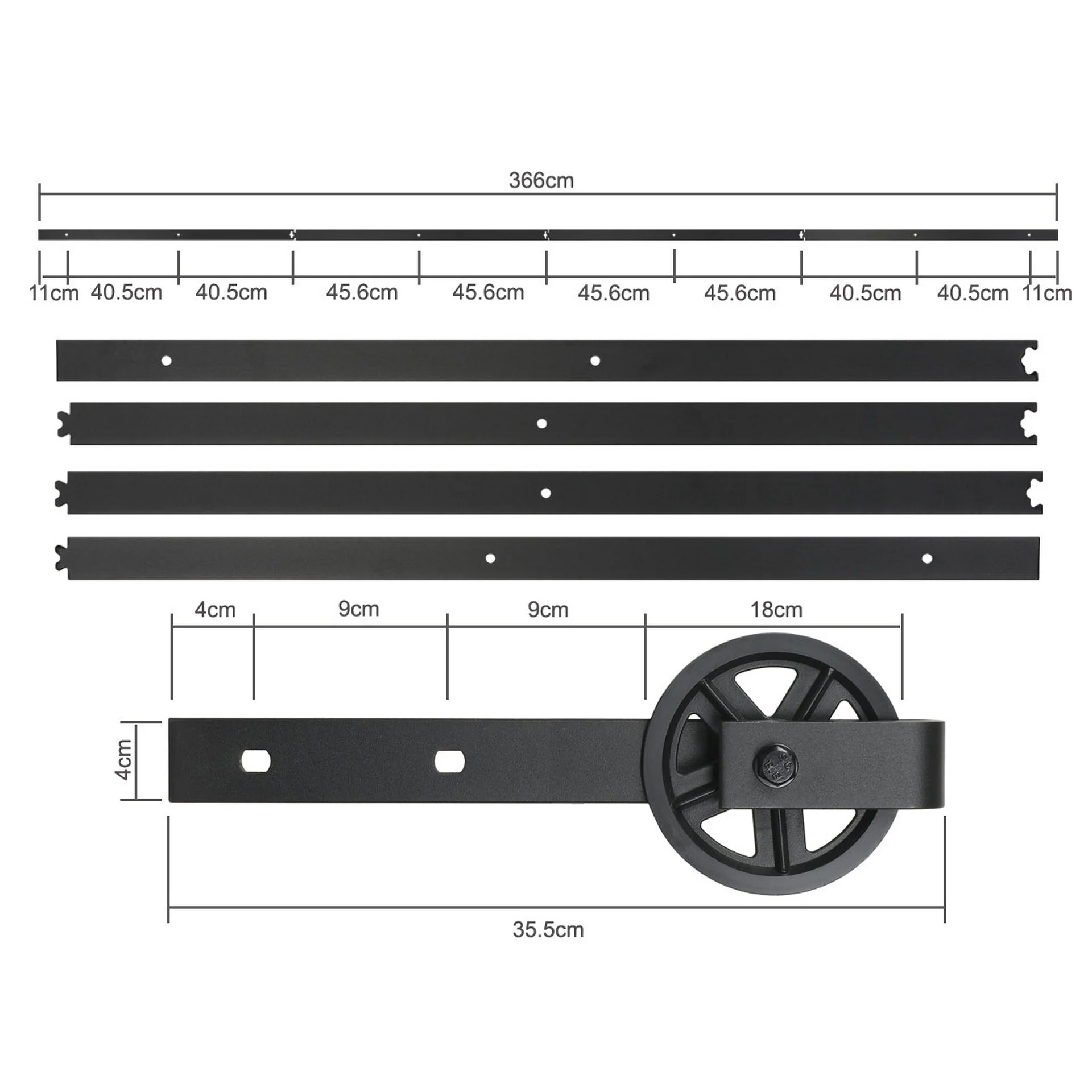 3.6m Sliding Barn Door Hardware Kit - Image 12