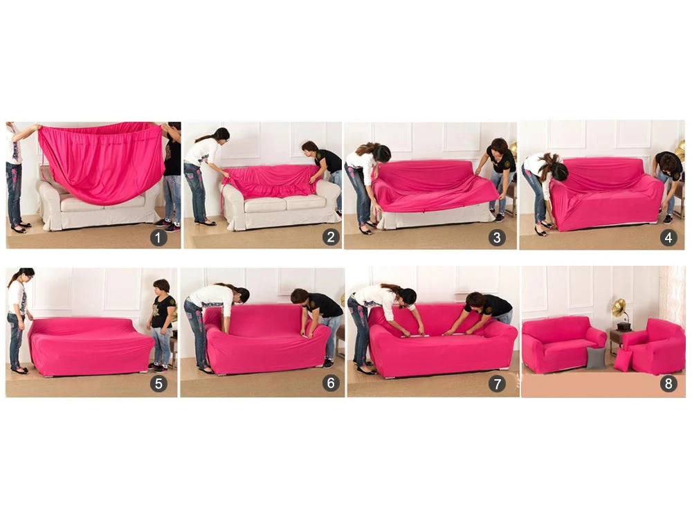 3 Seater Sofa Couch Cover 190-230cm - Grey - Image 5