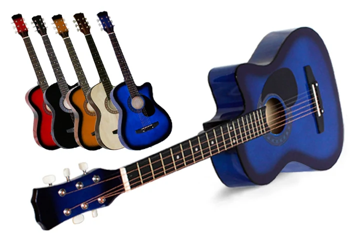 38" Acoustic Guitar Blue - Image 4