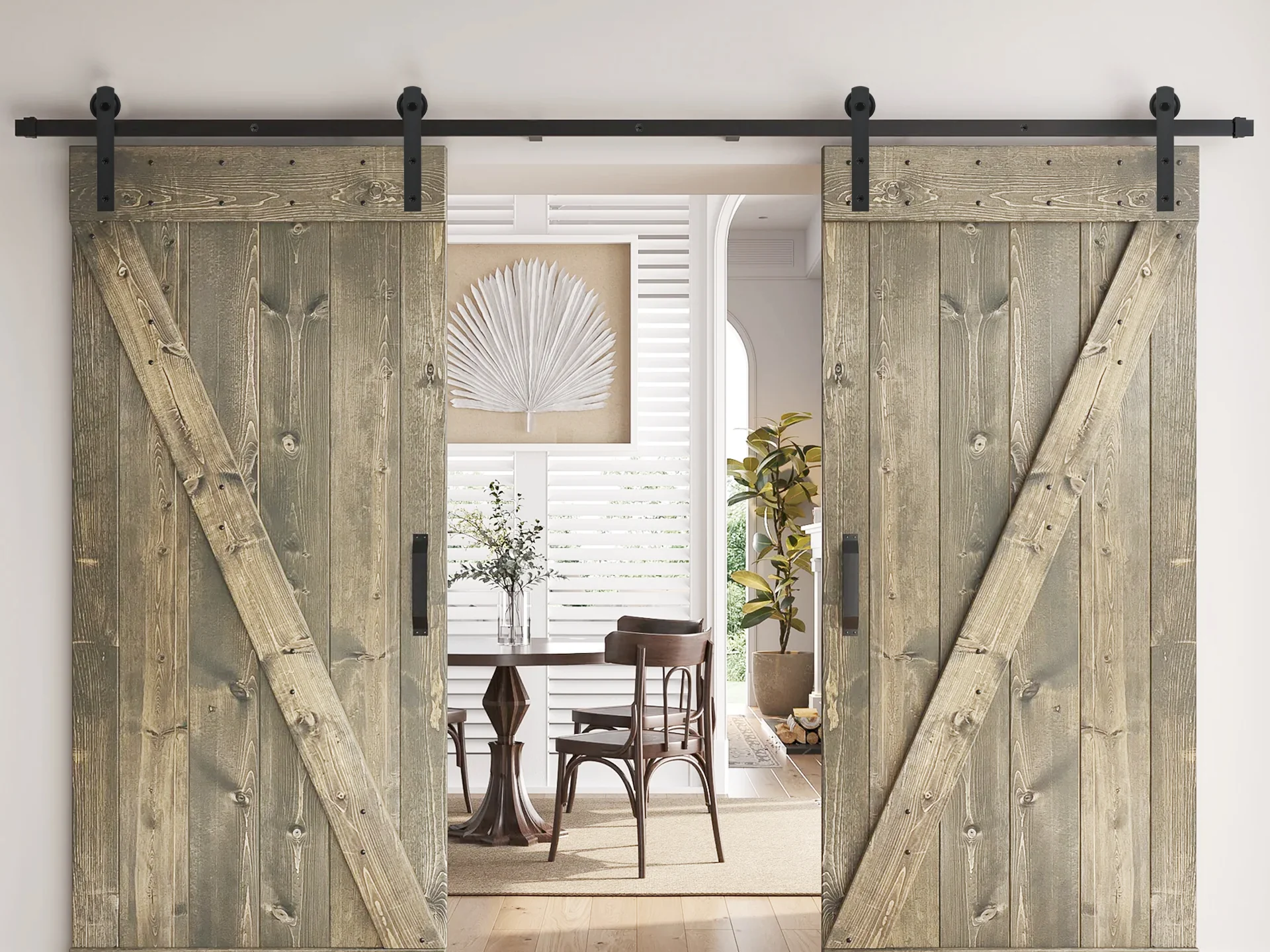 3m Sliding Barn Door Track Hardware Kit - Image 2