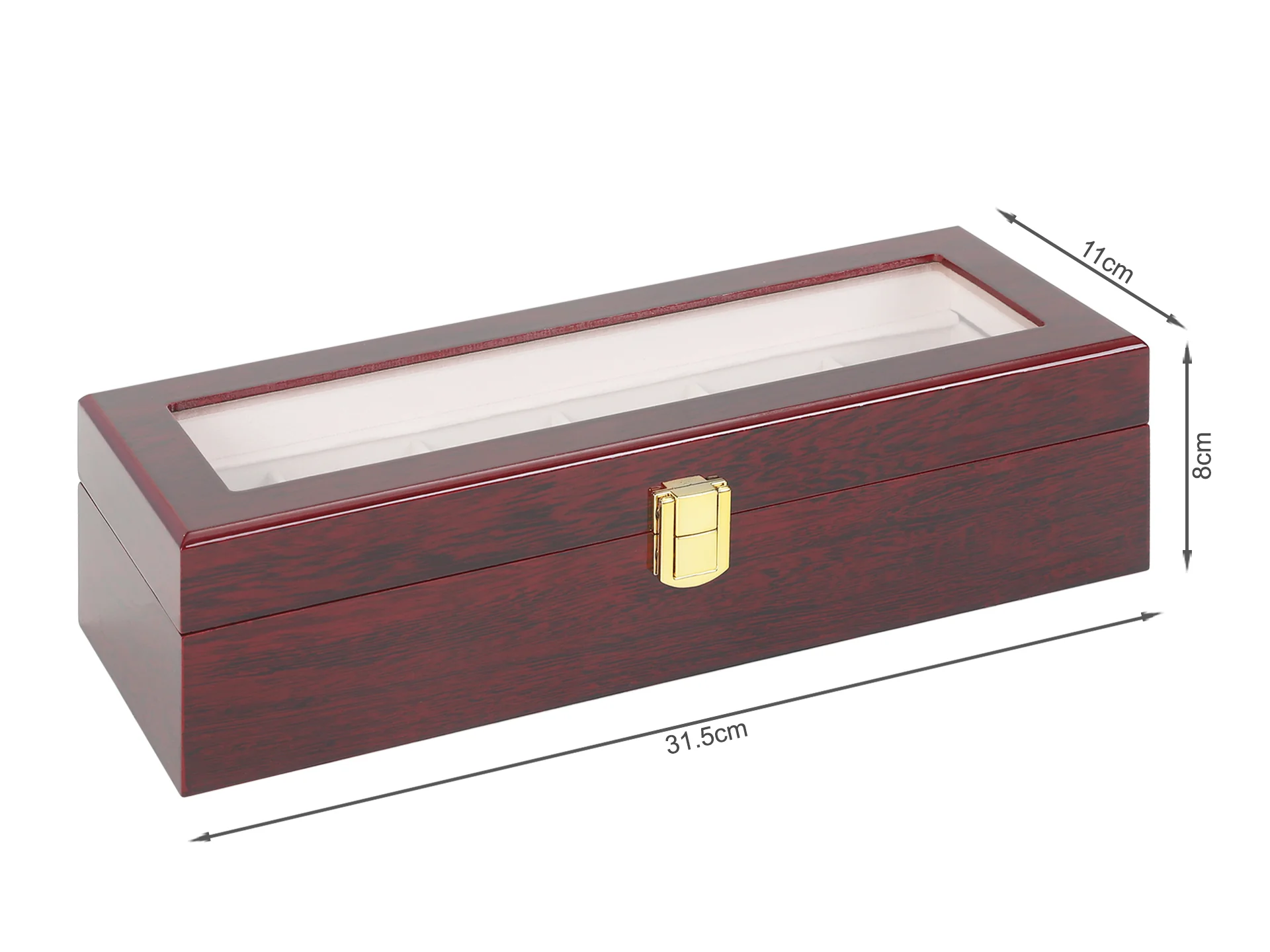 6 Slots Wooden Watch Storage Box Display Case - Image 5