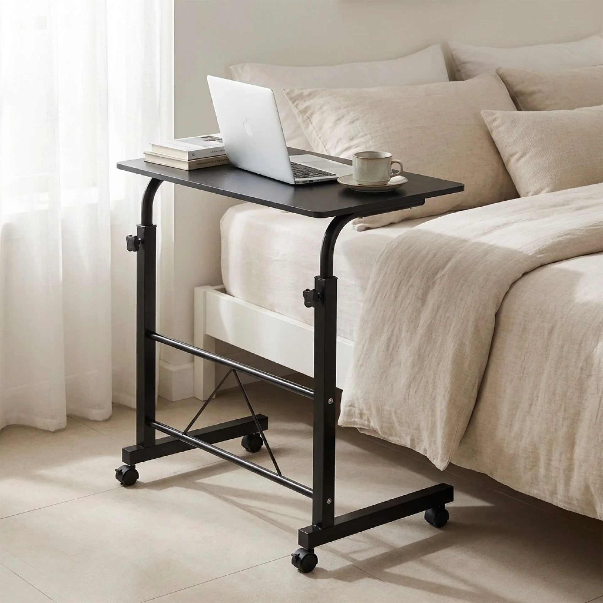 60 x 40cm Adjustable Laptop Stand Table - Black - Image 3