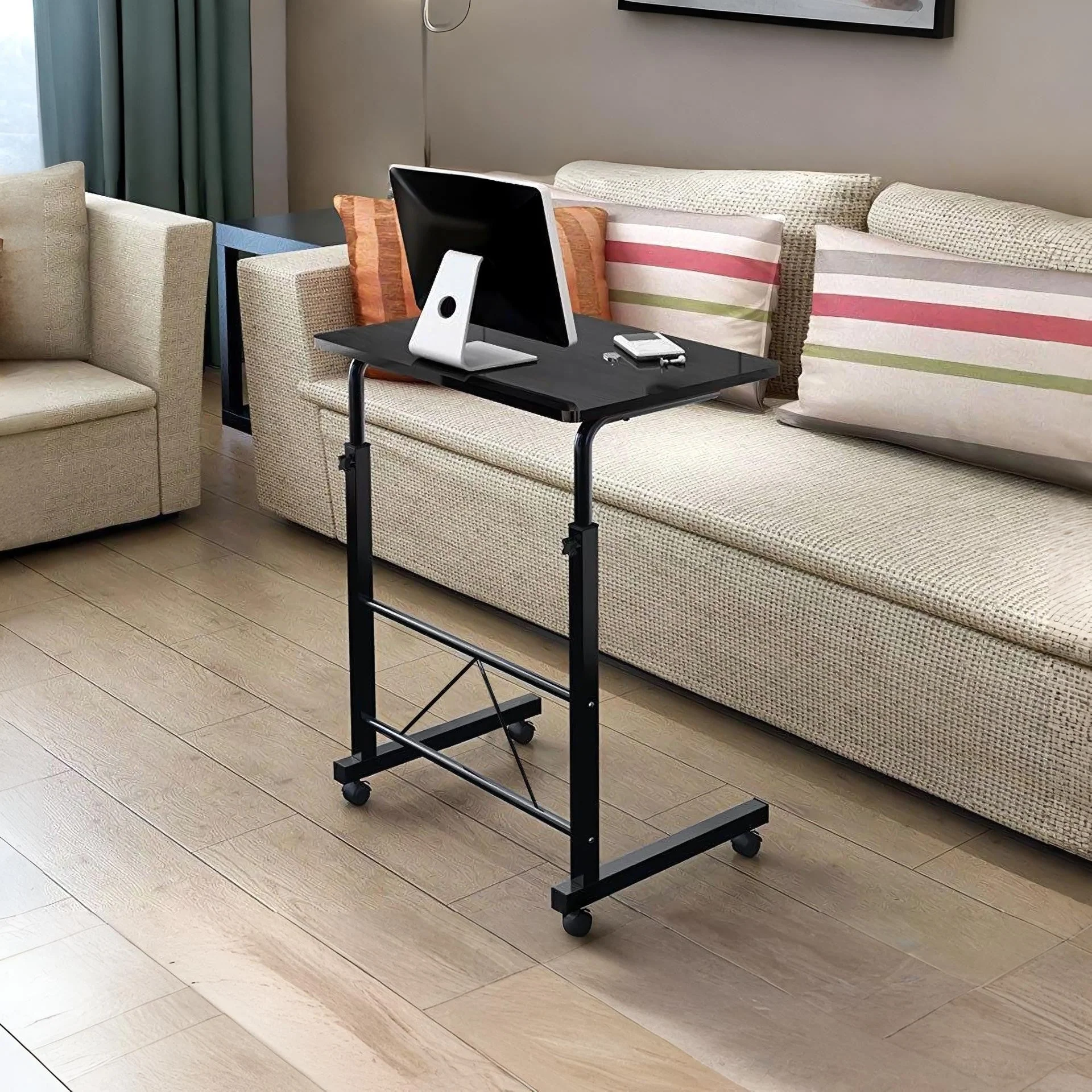 60 x 40cm Adjustable Laptop Stand Table - Black - Image 6