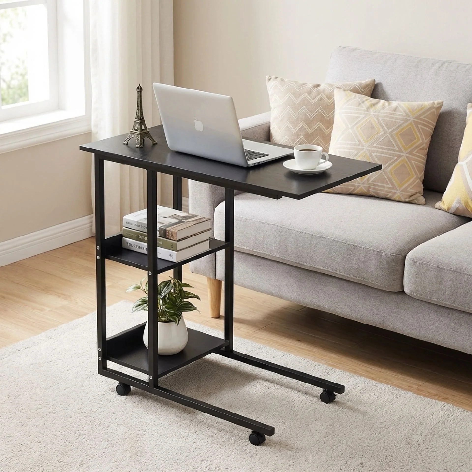 80 x 40 Laptop Stand Side Table - Black - Image 3