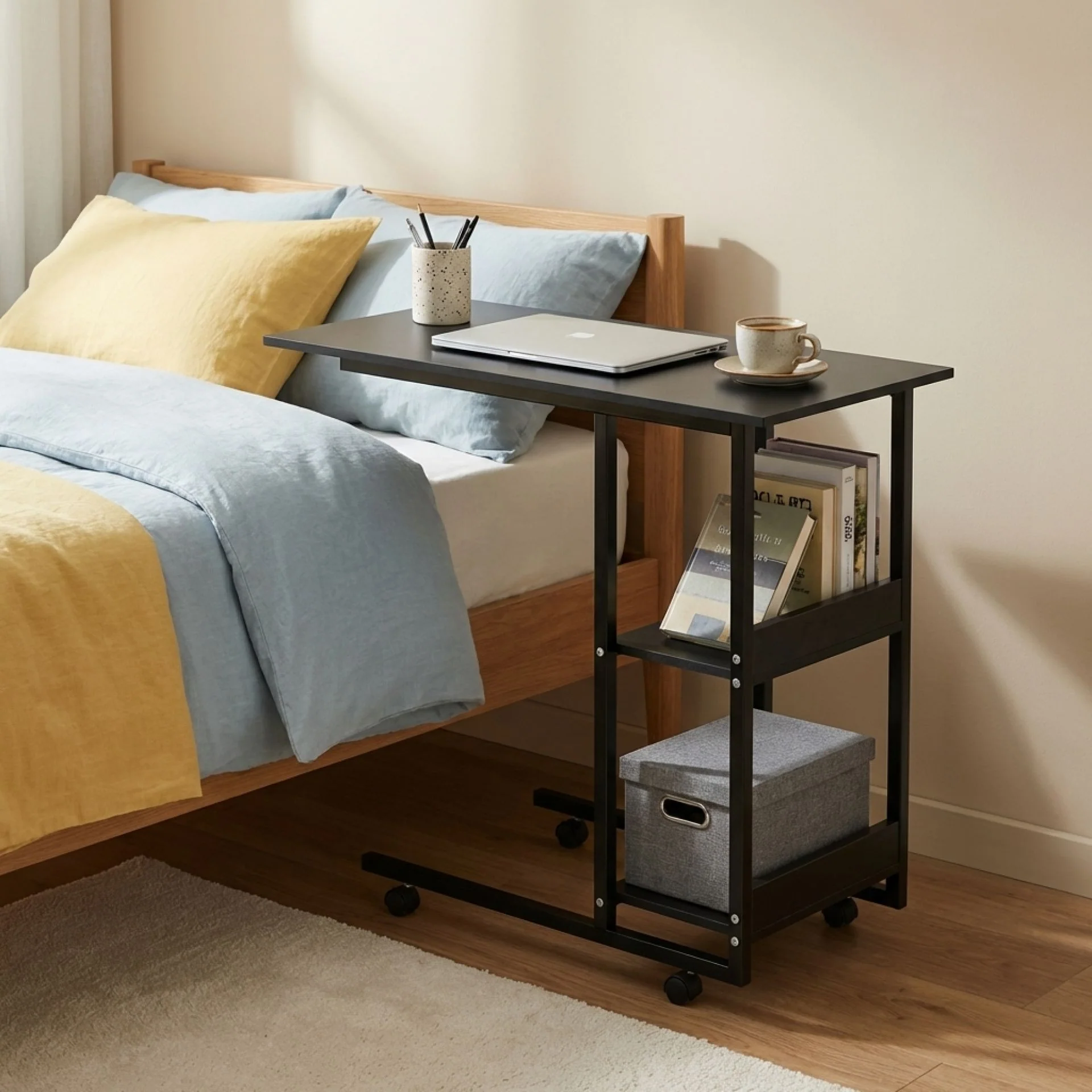 80 x 40 Laptop Stand Side Table - Black - Image 4
