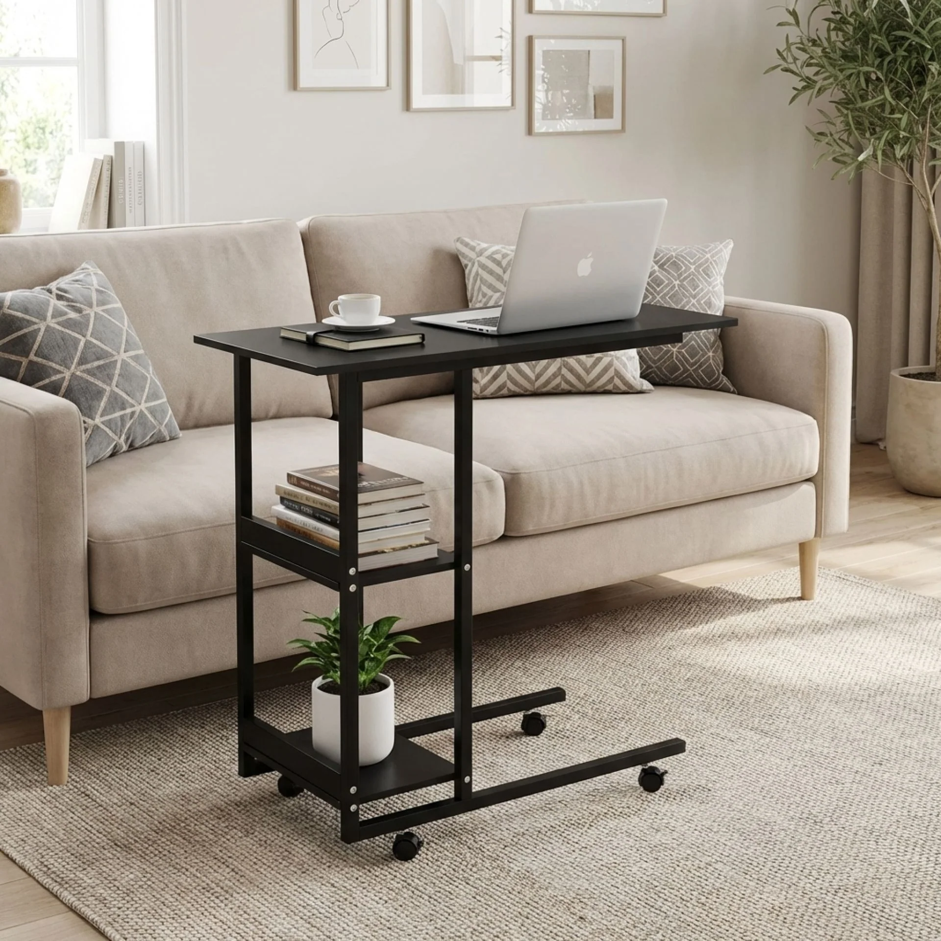80 x 40 Laptop Stand Side Table - Black - Image 5