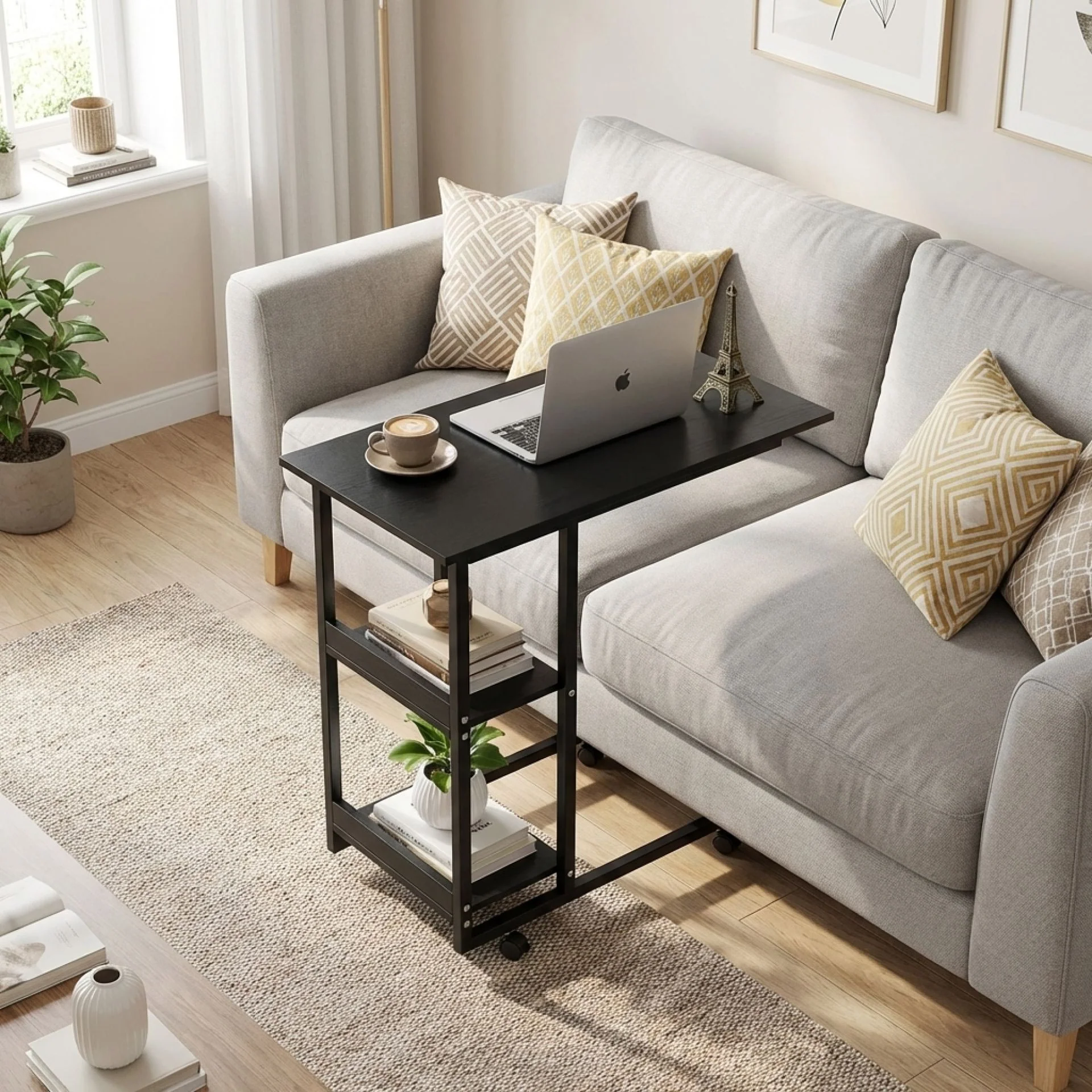 80 x 40 Laptop Stand Side Table - Black - Image 6