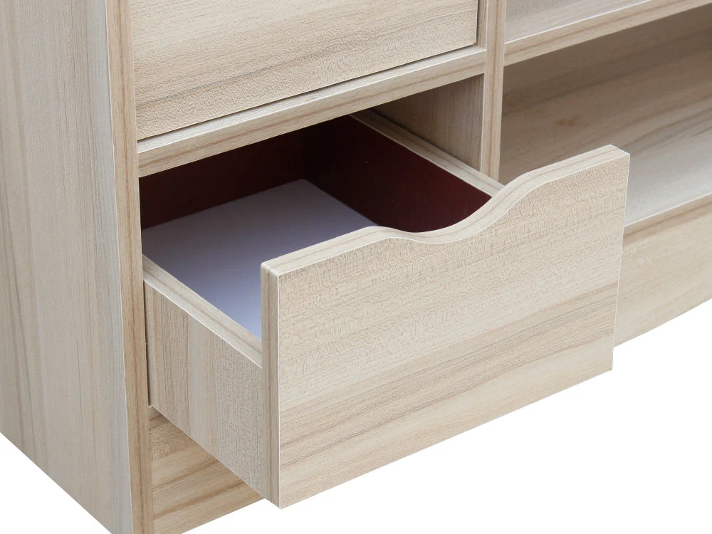 80CM 2 Drawer Shoe Rack Bench - MAPLE + GREY - Image 4