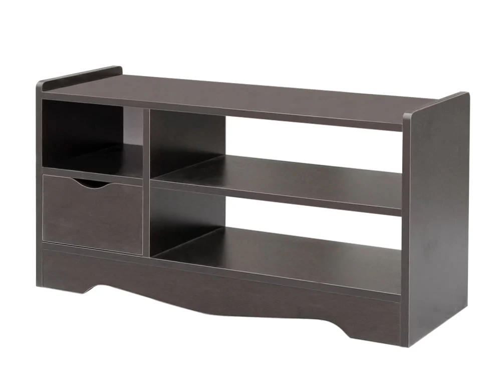 80CM Single Drawer Shoe Rack Bench - BLACK WALNUT - Image 4