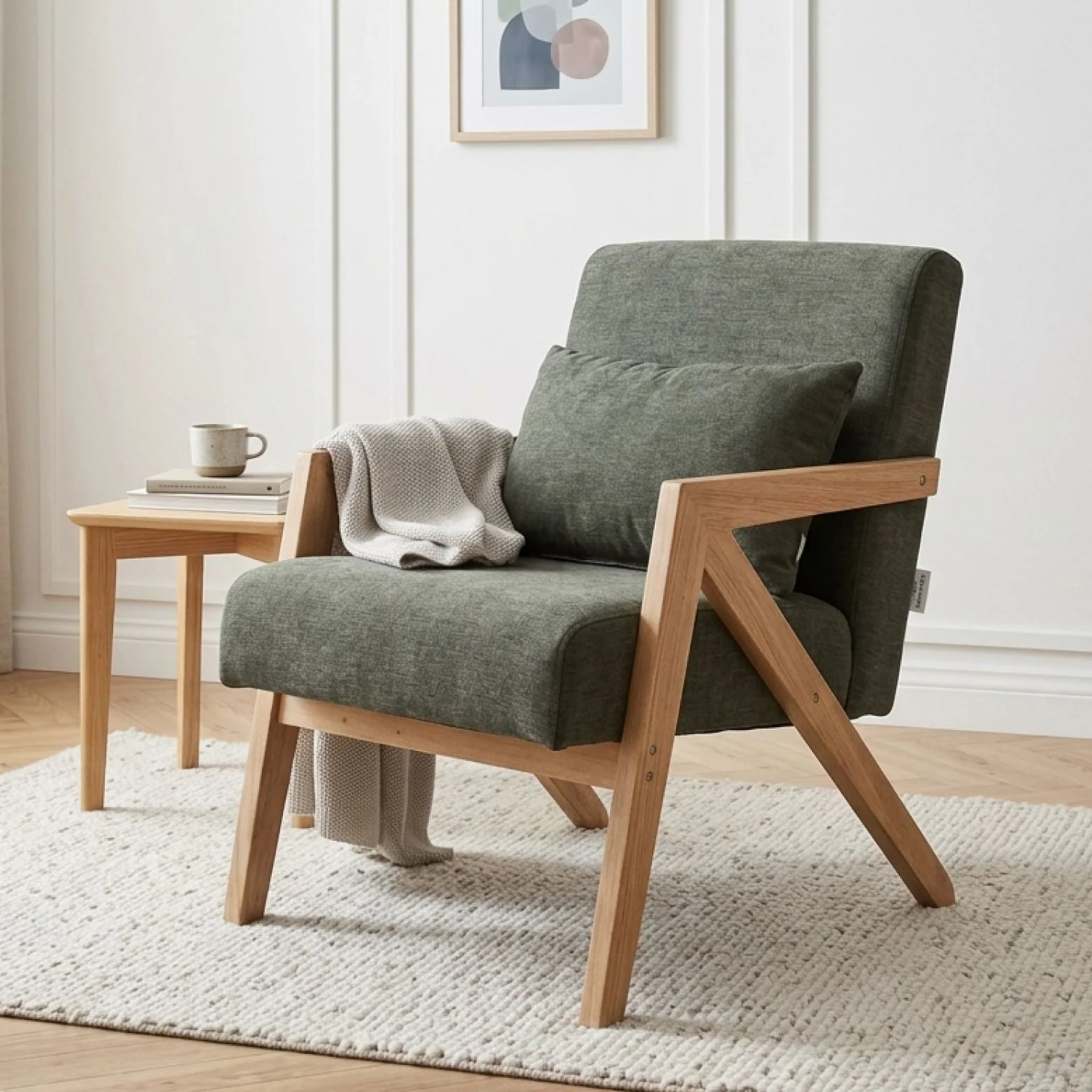 Aalto Velvet Armchair - Dark Green - Image 3