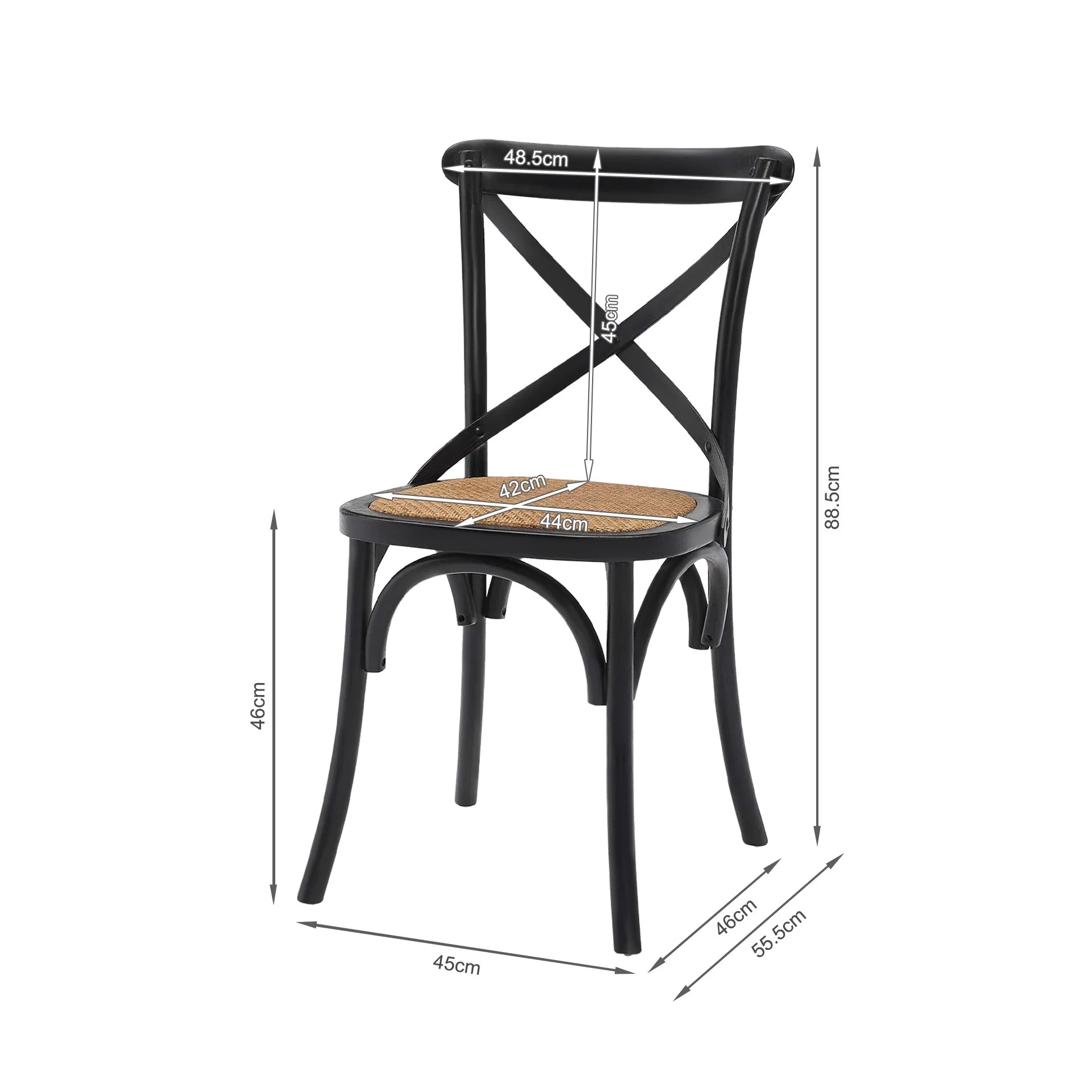 Aaron Dining Chair - Set of 2 - Black - Image 6