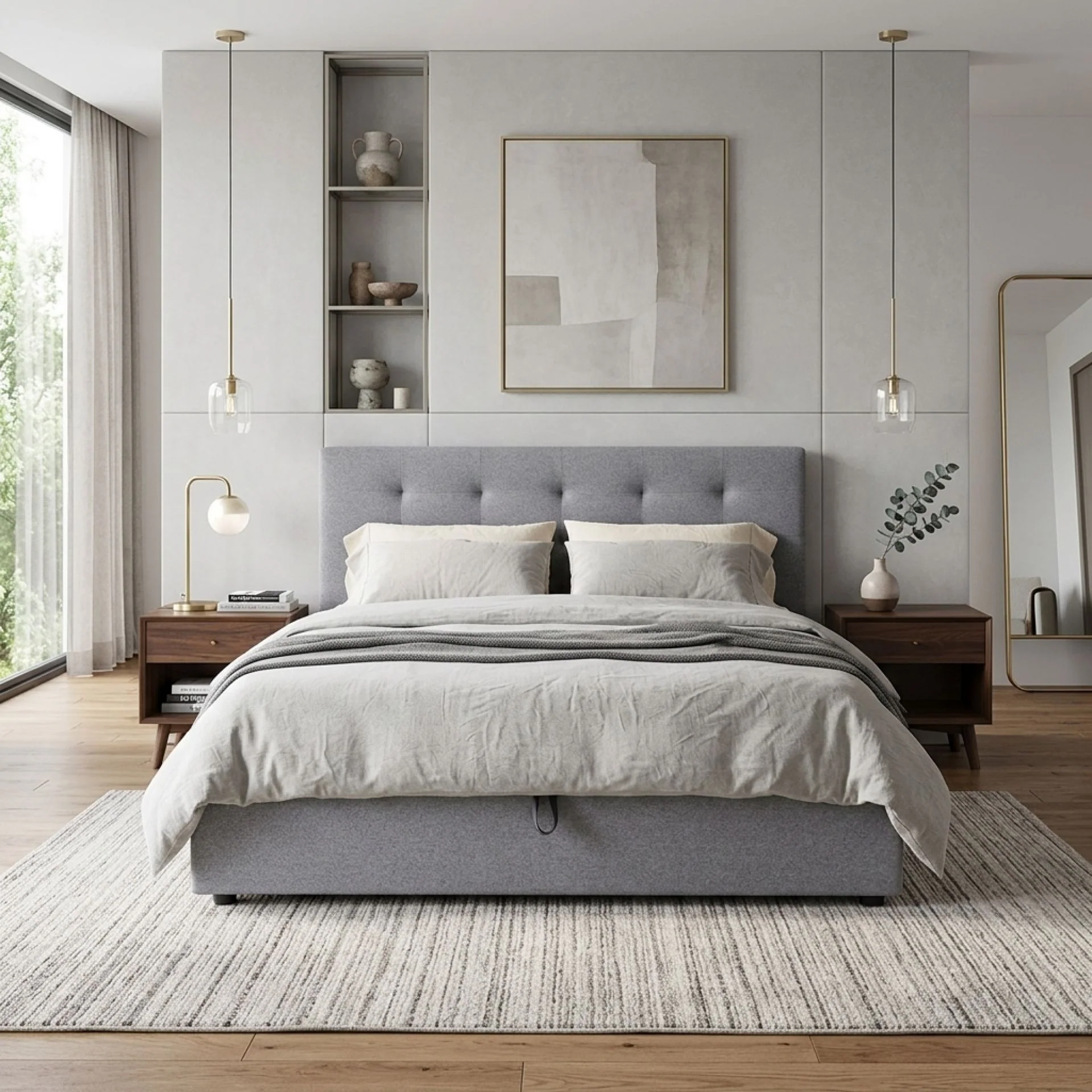 Abigail Double Gas Lift Bed Frame - Grey - Image 5