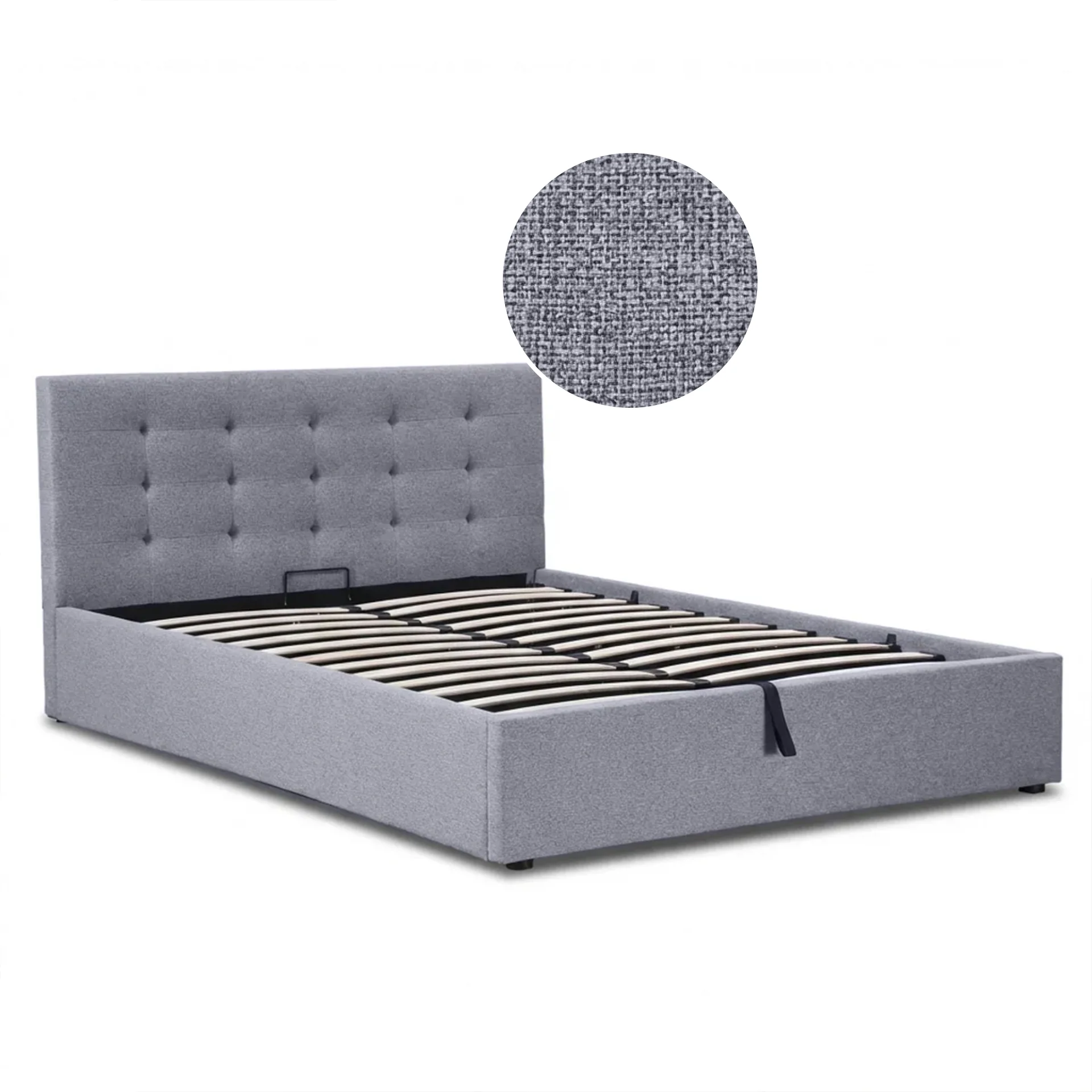 Abigail Double Gas Lift Bed Frame - Grey - Image 8
