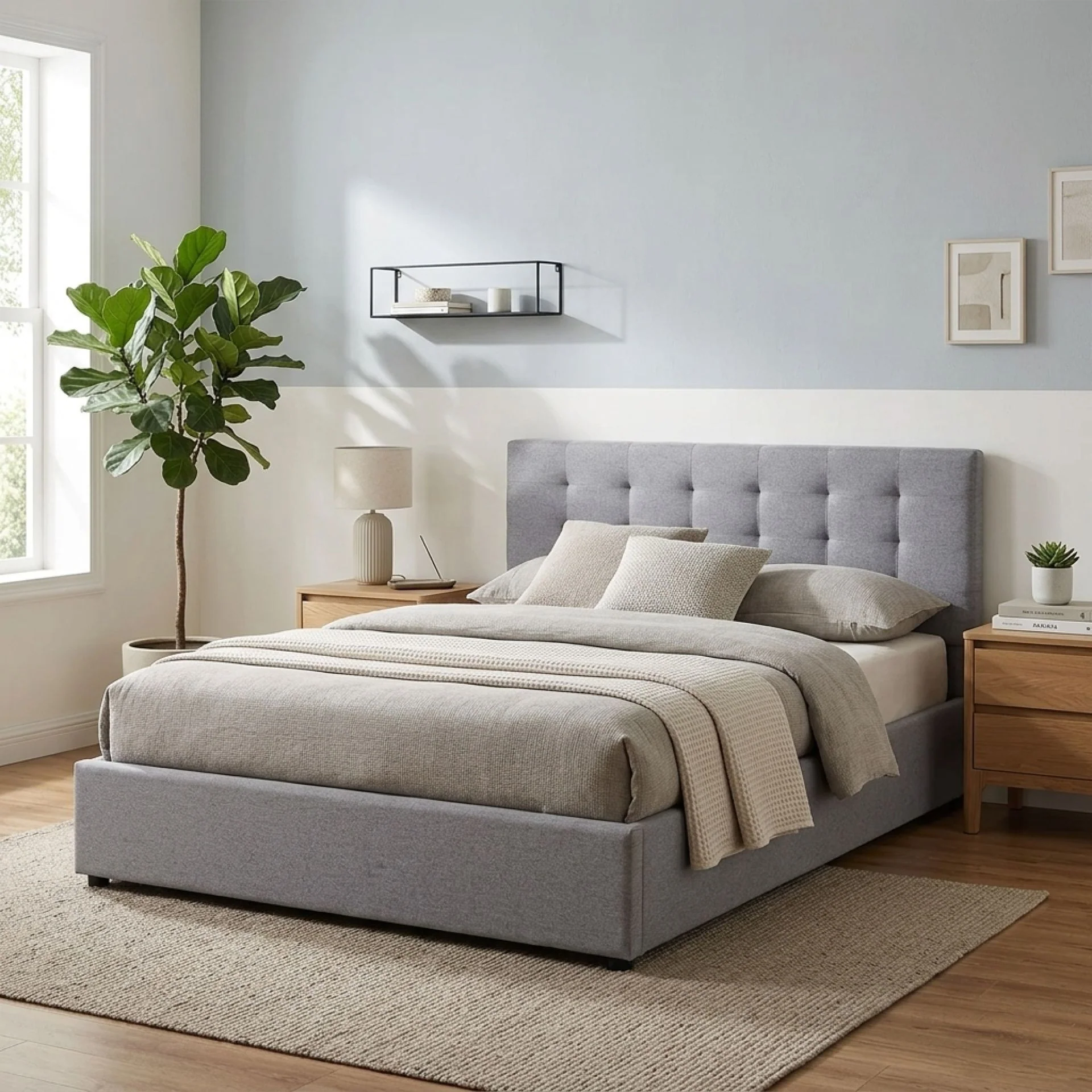 Abigail Queen Gas Lift Bed Frame - Grey