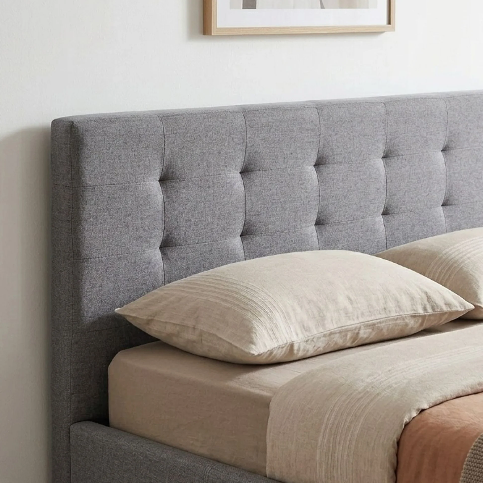 Abigail Queen Gas Lift Bed Frame - Grey - Image 5