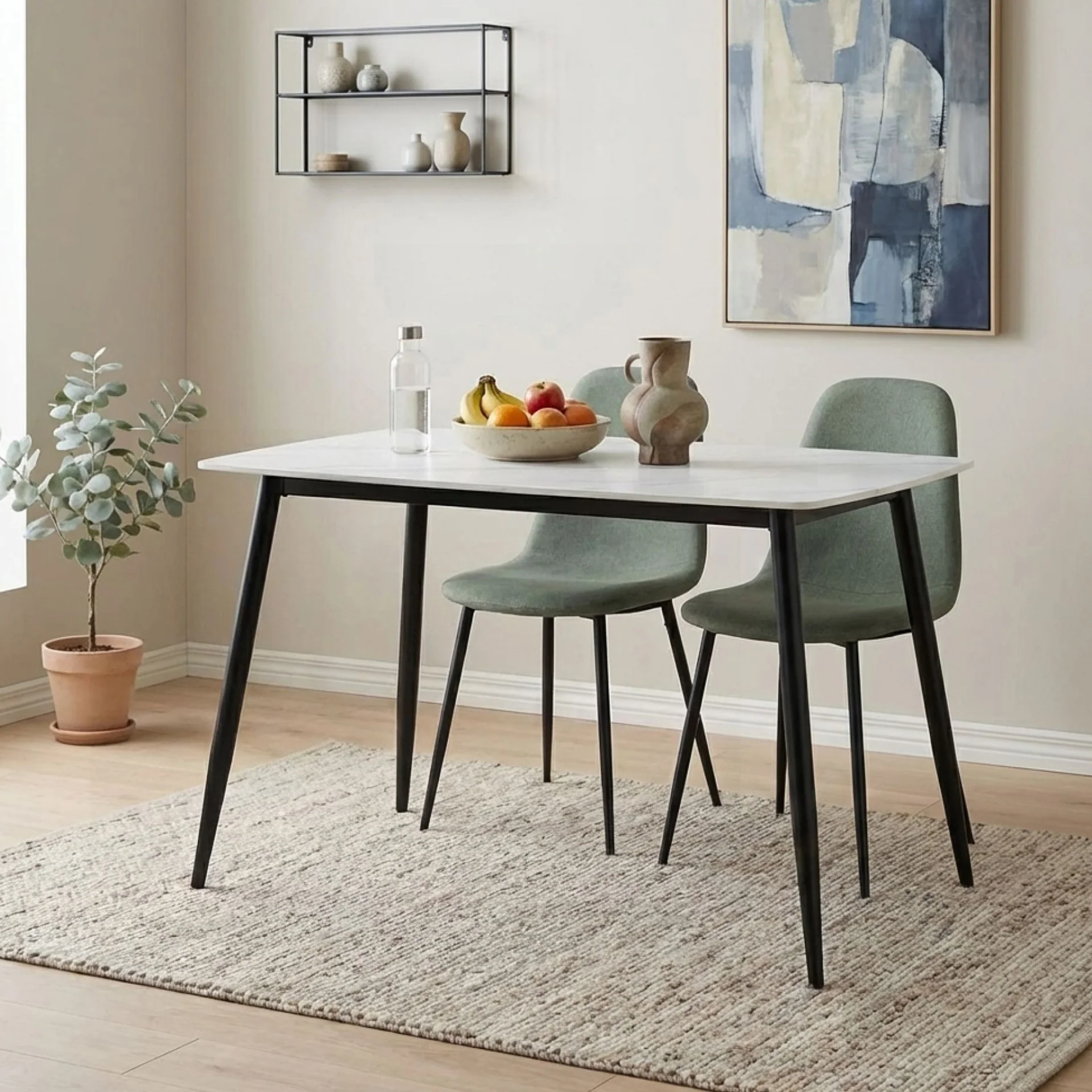 Adley Matt Ceramic Dining Table 120 x 69.5cm - White - Image 3