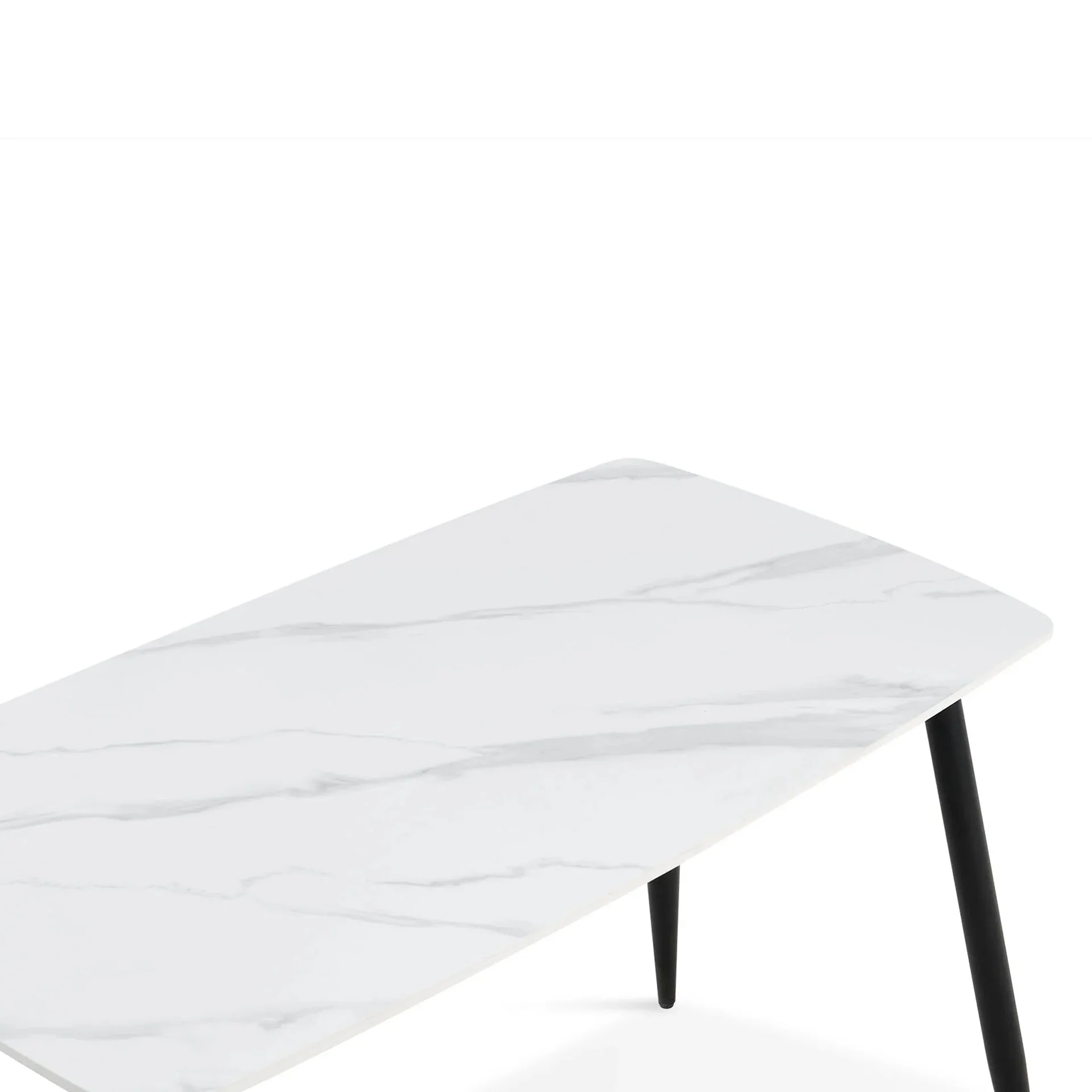 Adley Matt Ceramic Dining Table 120 x 69.5cm - White - Image 9