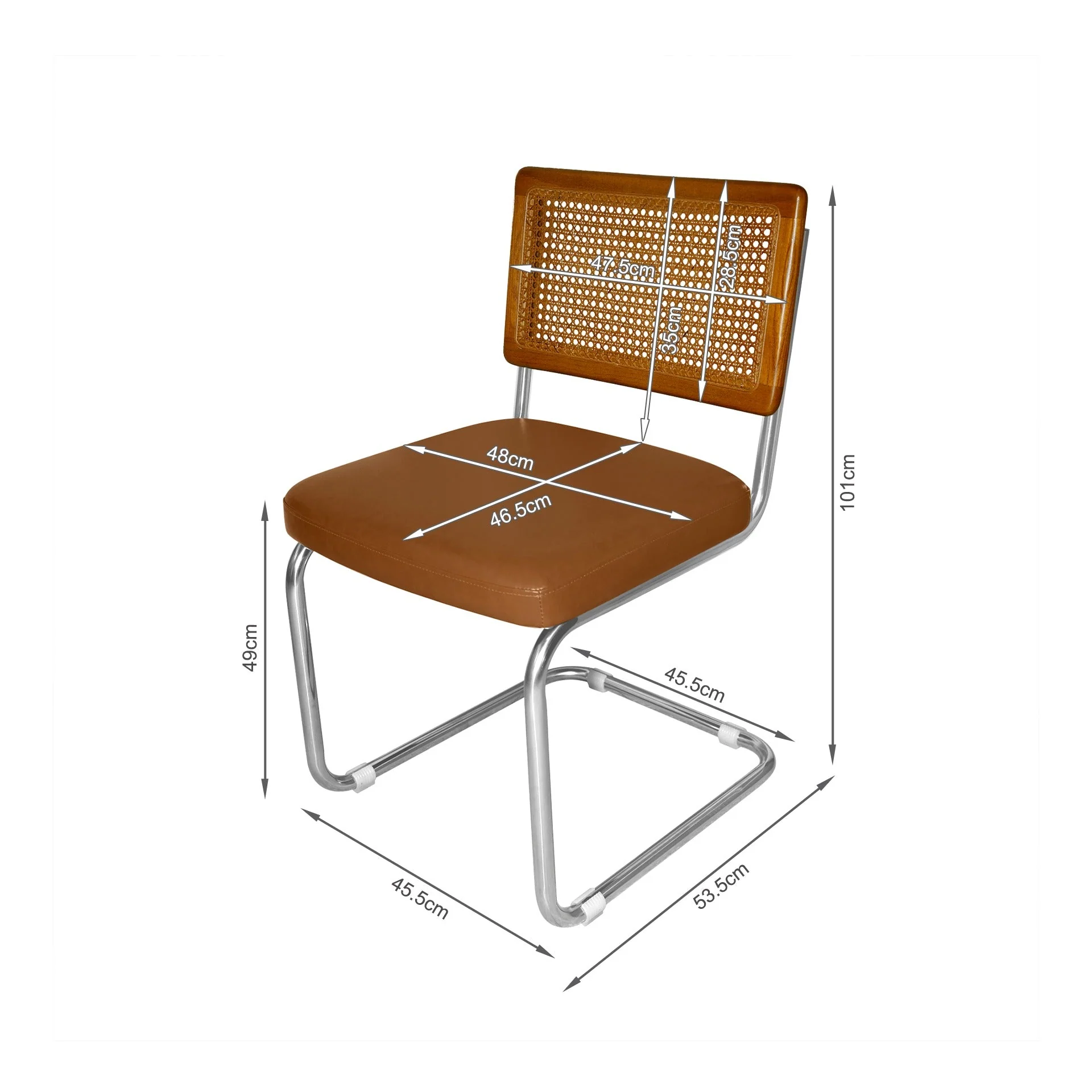 Adrian Cesca Replica Dining Chair – Set of 2 – Orange - Image 11