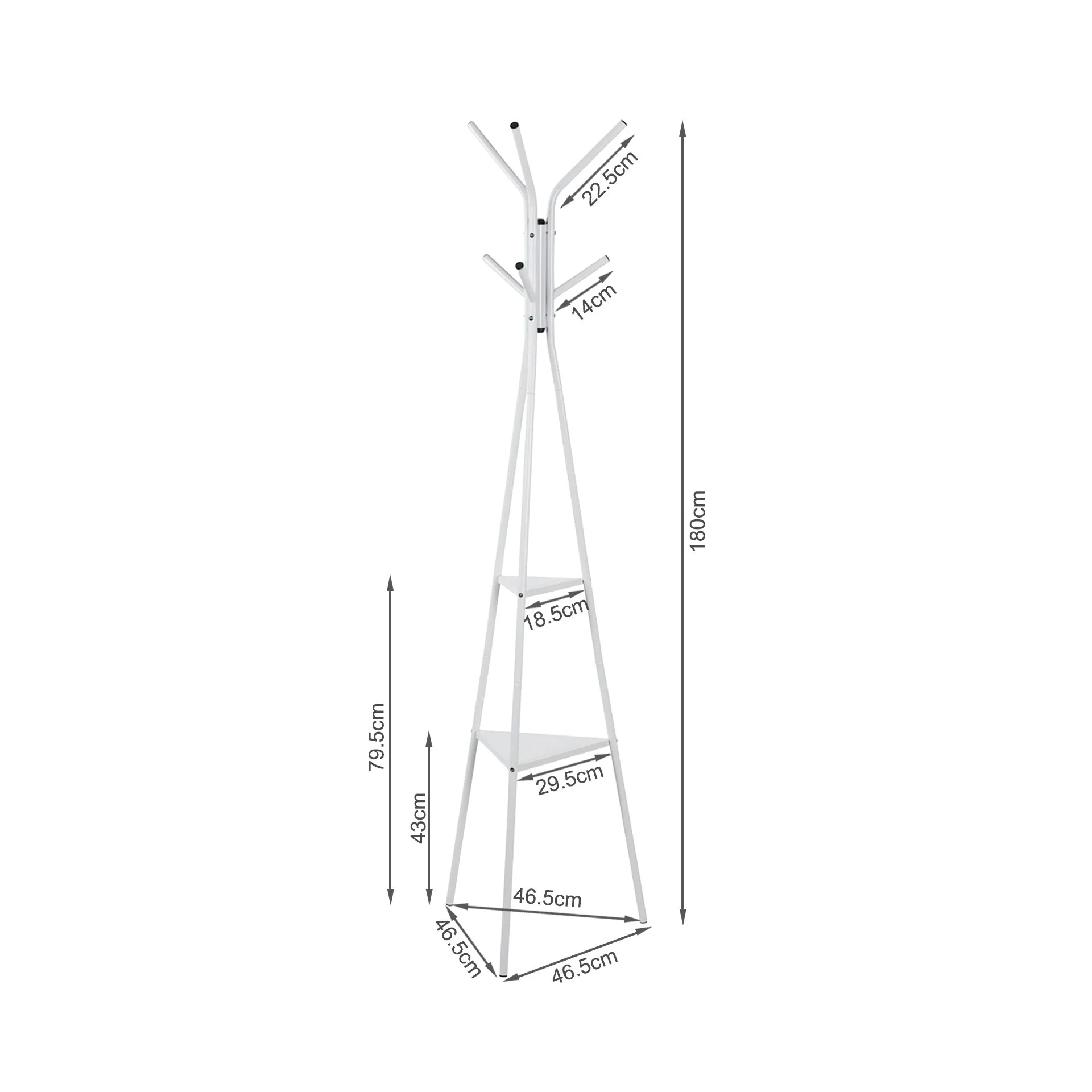 Aero Coat Rack with Storage Shelves - White - Image 8
