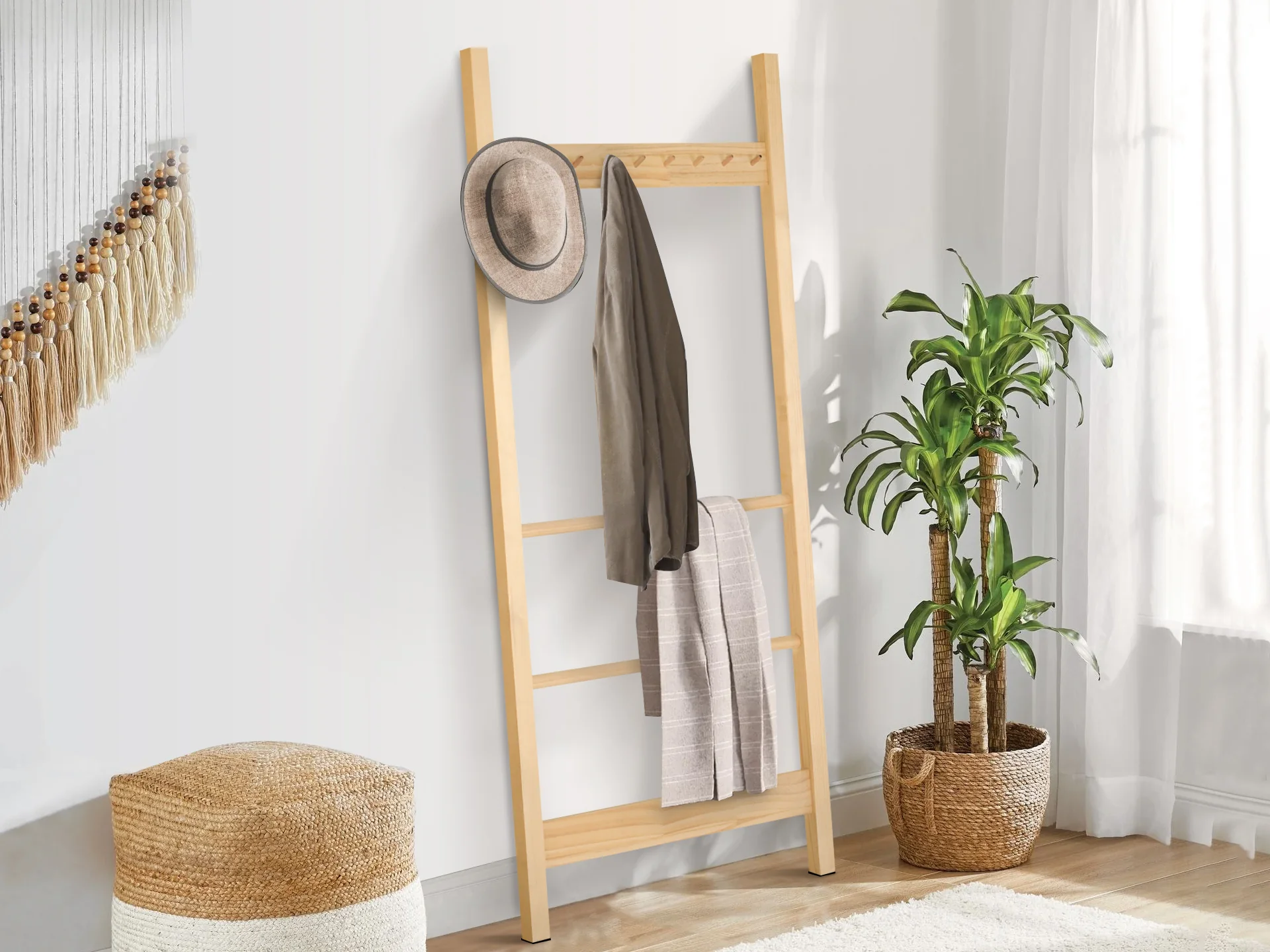AGASSIZ Ladder Coat Rack - Oak