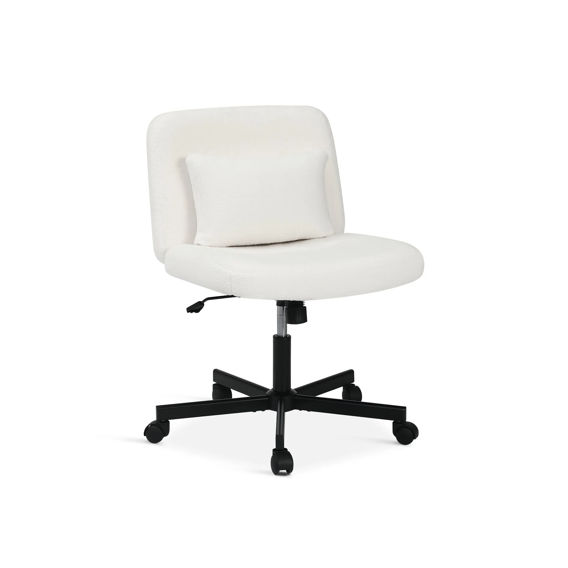 Aiden Swivel Office Chair with Lumbar Cushion - White - Image 3