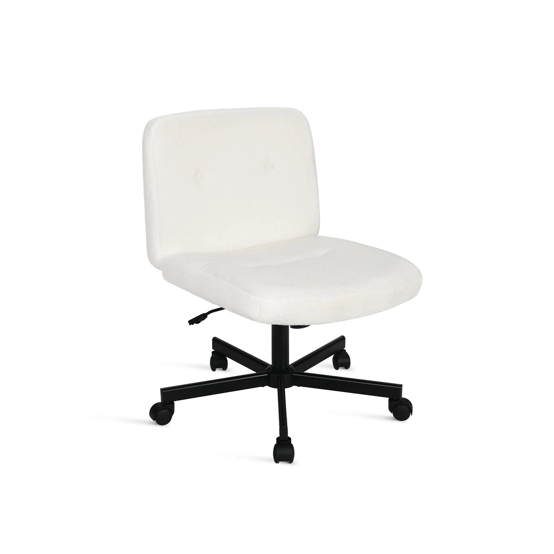 Aiden Swivel Office Chair with Lumbar Cushion - White - Image 5