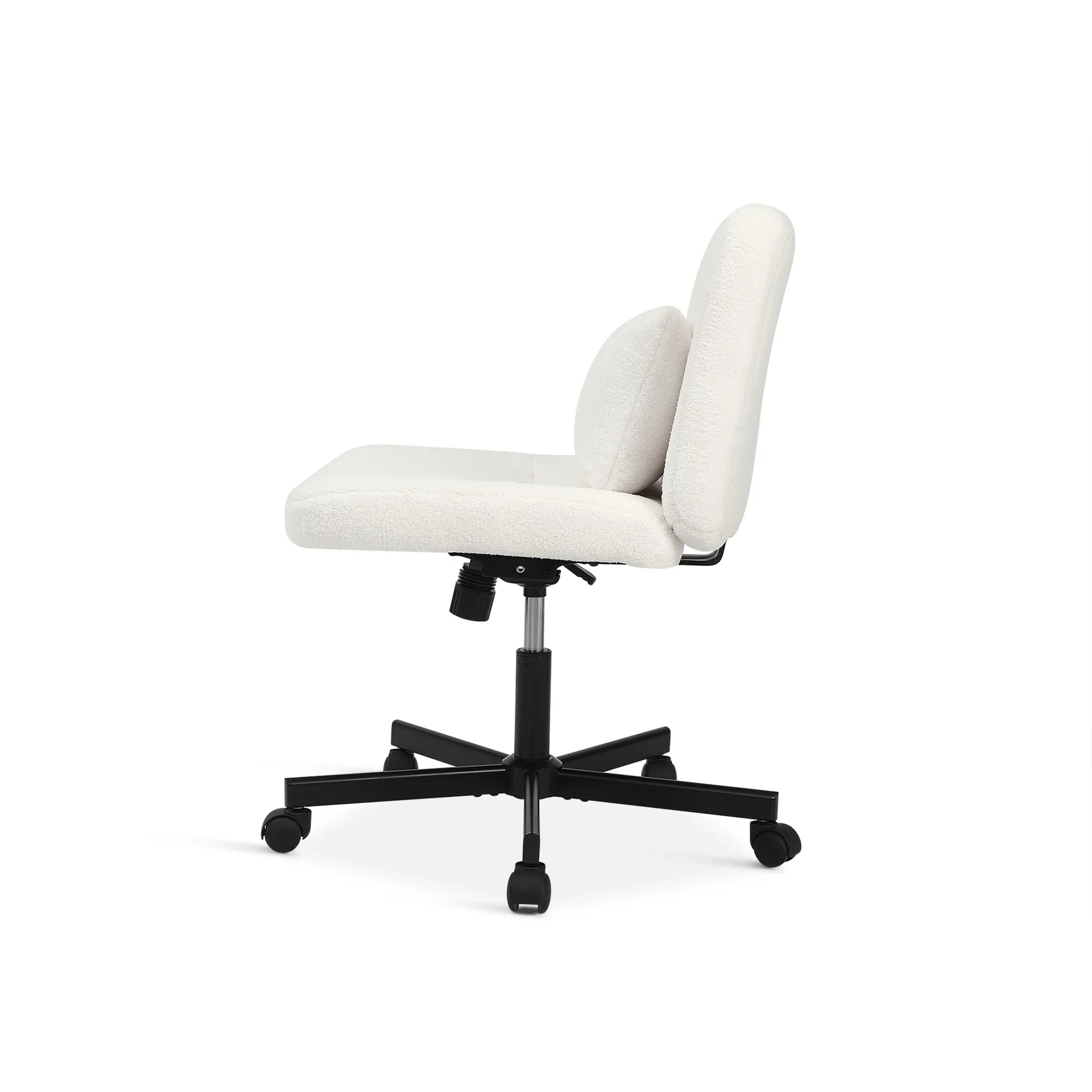 Aiden Swivel Office Chair with Lumbar Cushion - White - Image 6