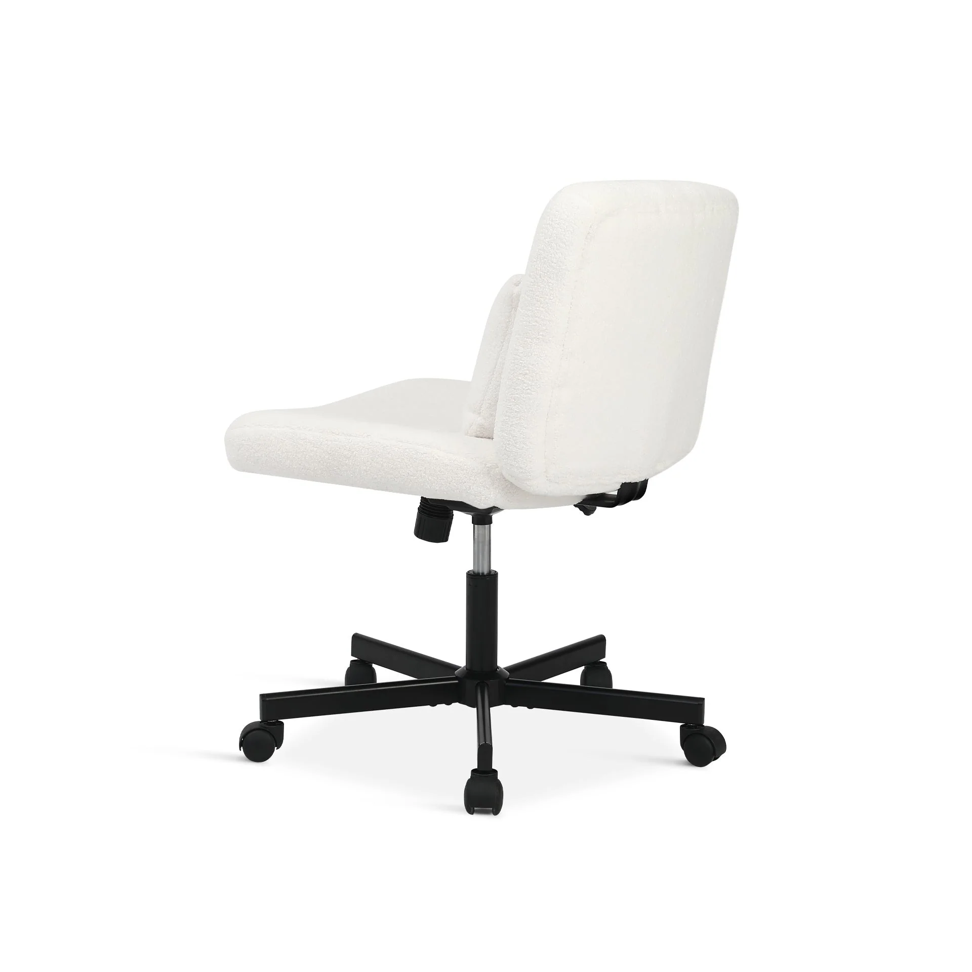 Aiden Swivel Office Chair with Lumbar Cushion - White - Image 7
