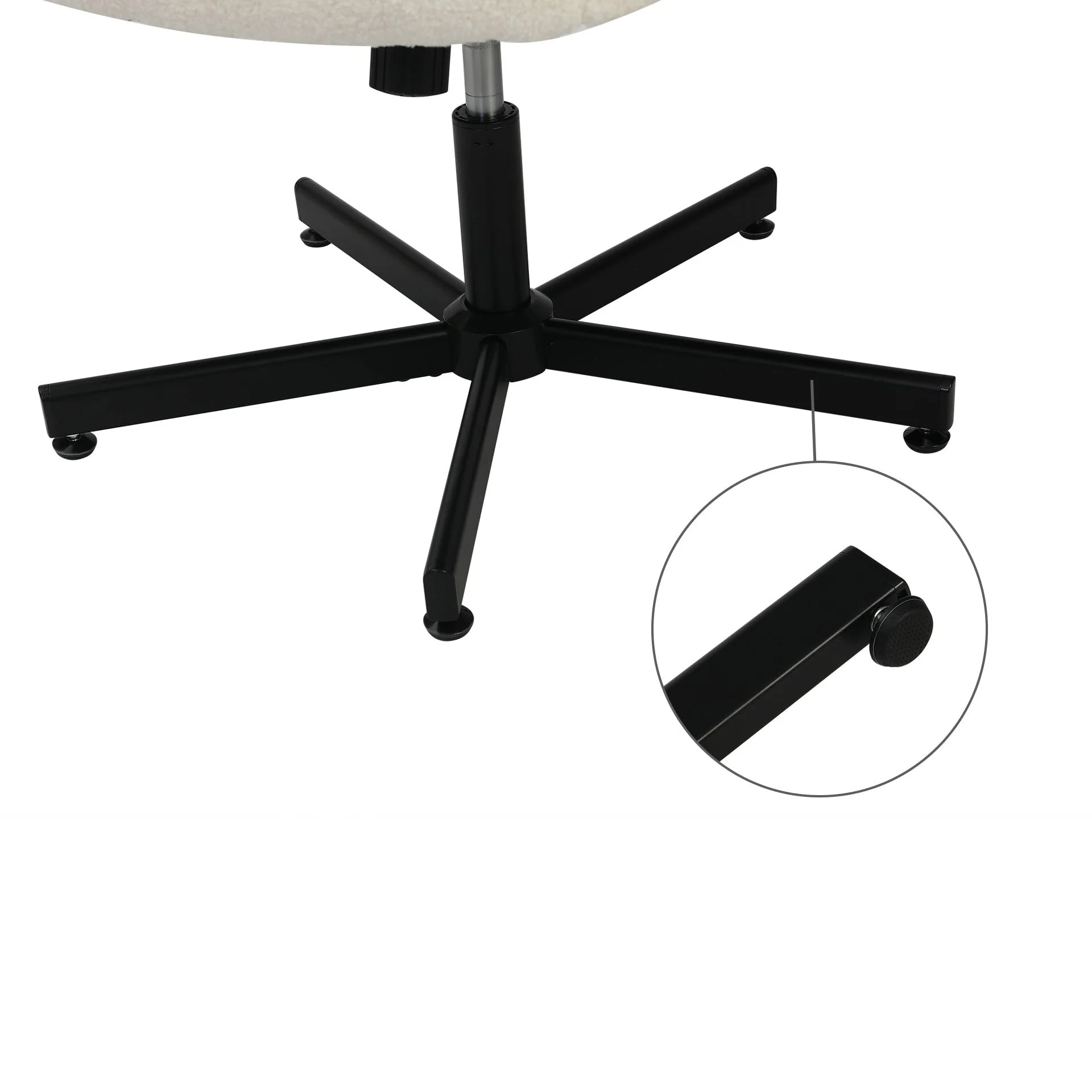 Aiden Swivel Office Chair with Lumbar Cushion - White - Image 9