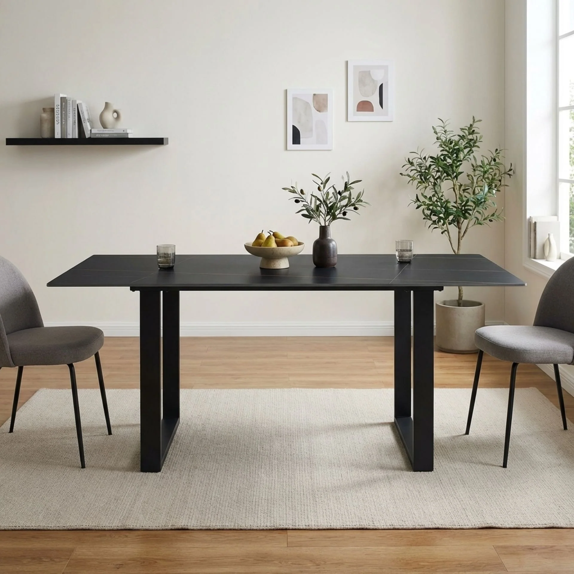 Ainsley Ceramic Dining Table 180 x 90cm - Golden Black - Image 3