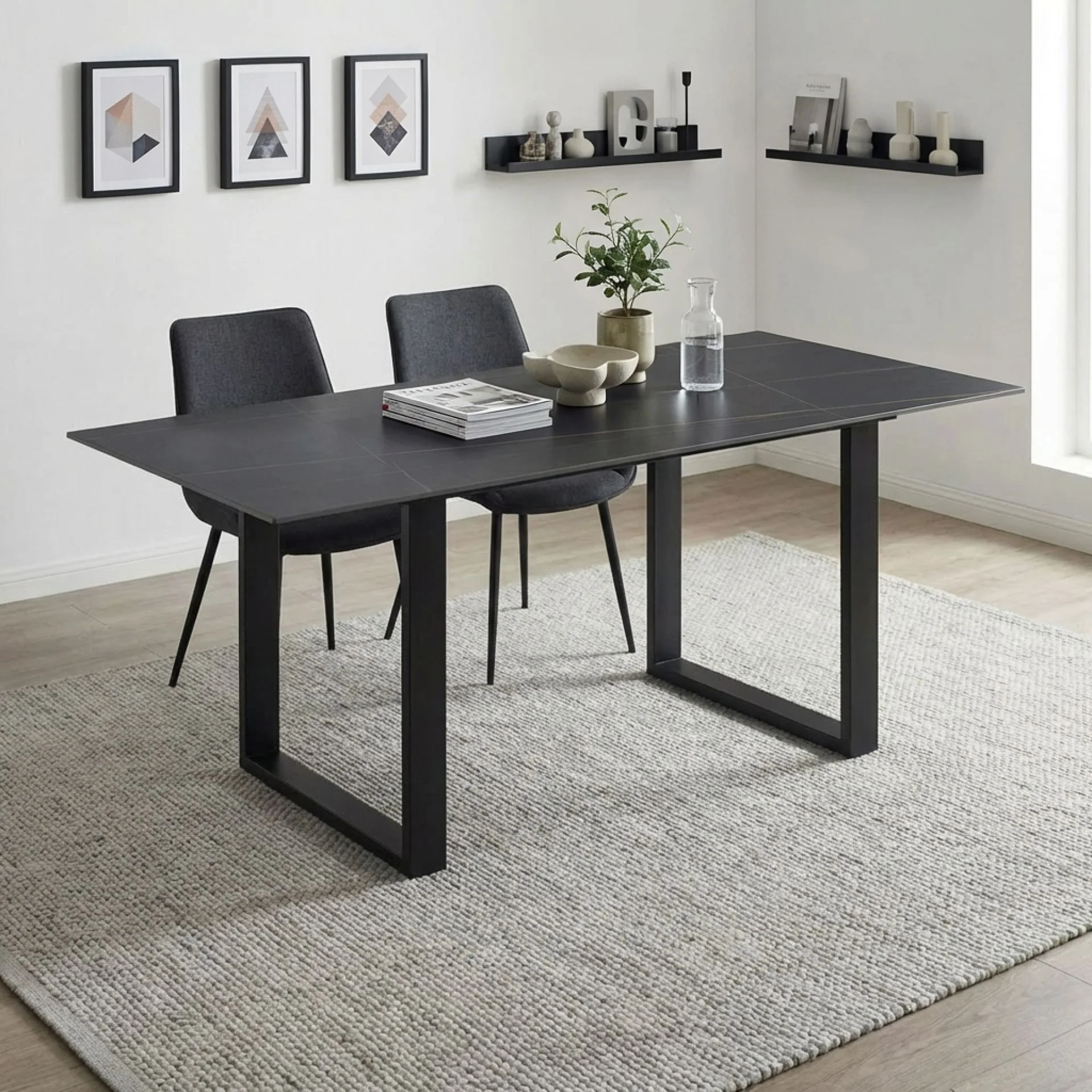 Ainsley Ceramic Dining Table 180 x 90cm - Golden Black - Image 6