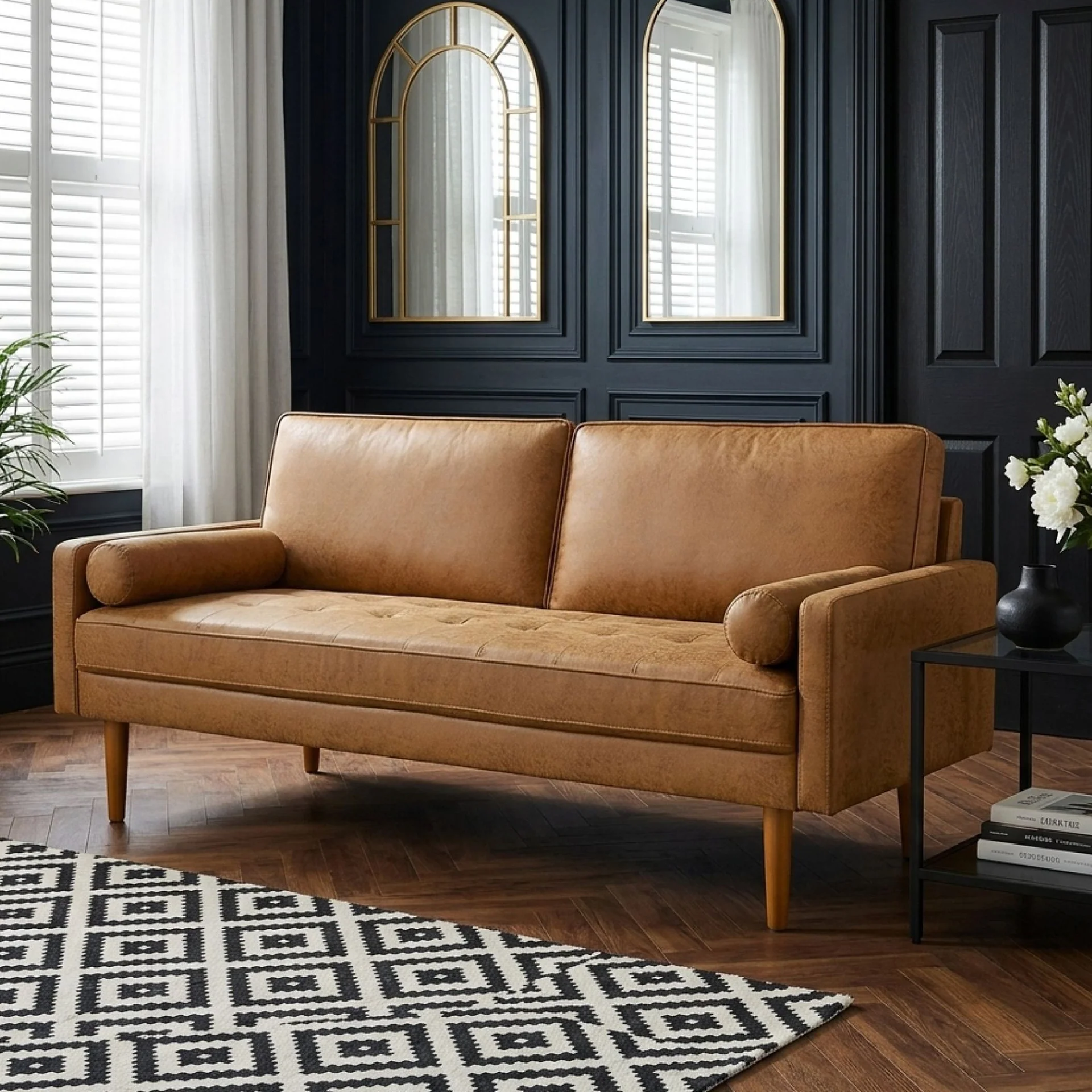 Alaina 3 Seater Sofa - Brown - Image 5