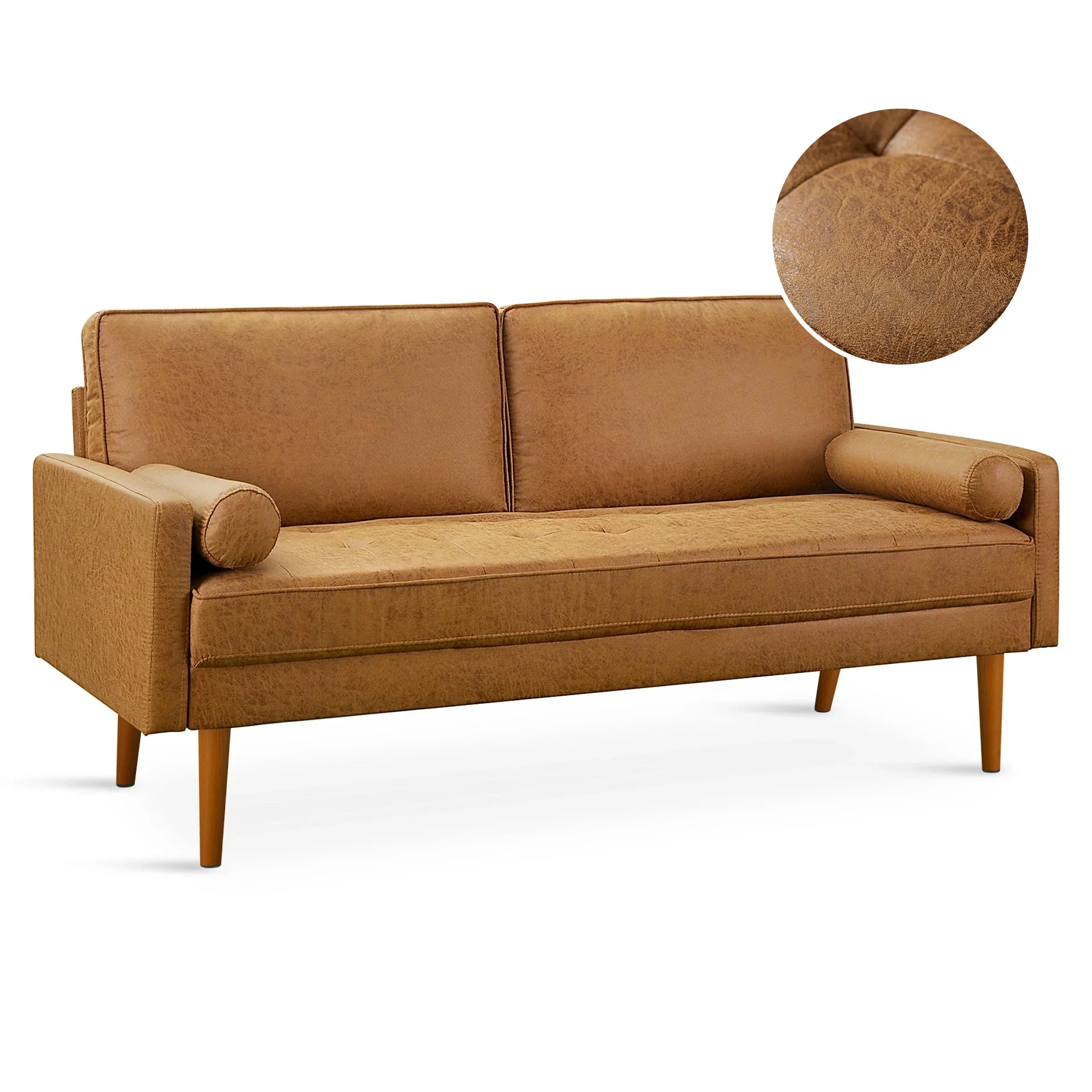 Alaina 3 Seater Sofa - Brown - Image 8