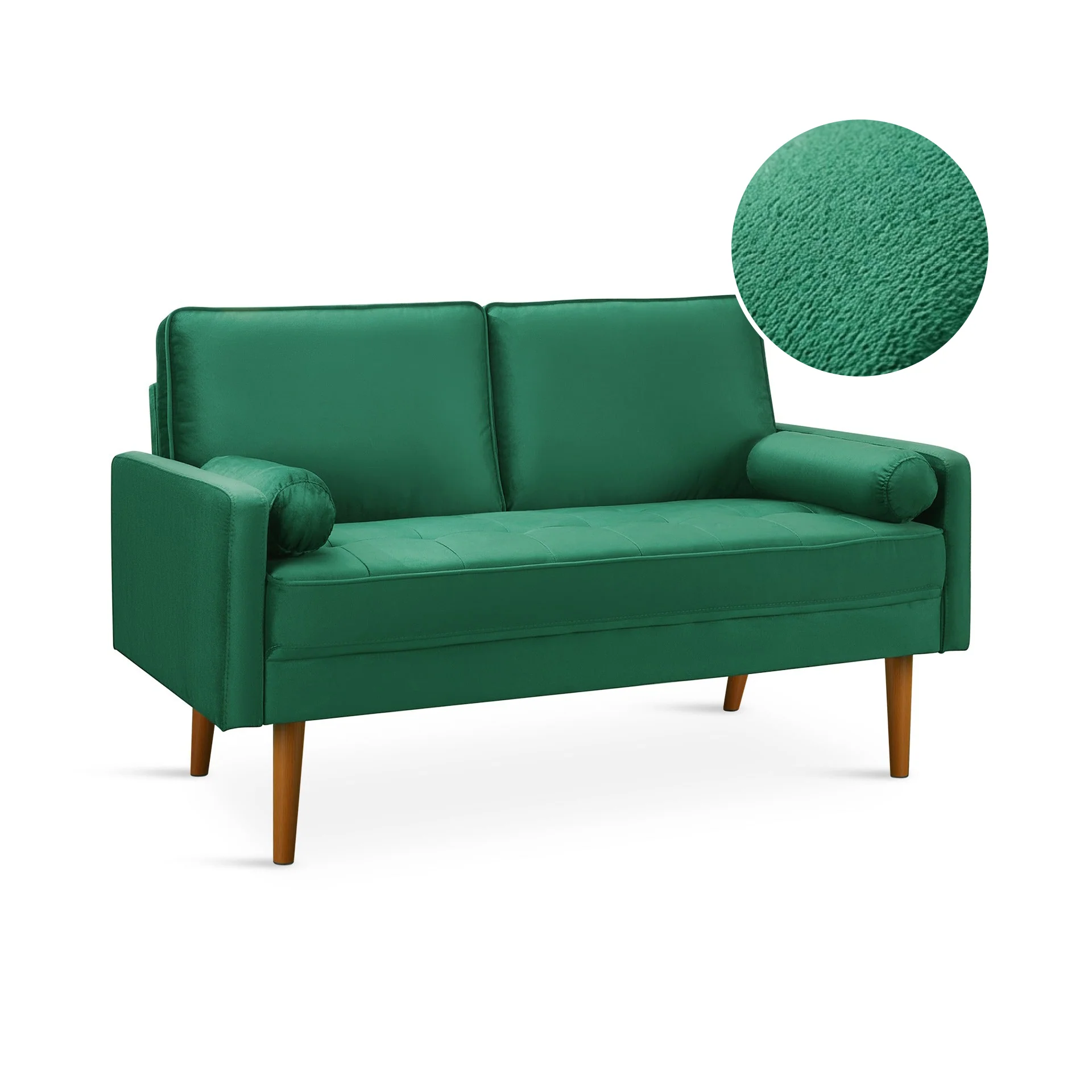 Alaina Velvet 2 Seater Sofa - Green - Image 5
