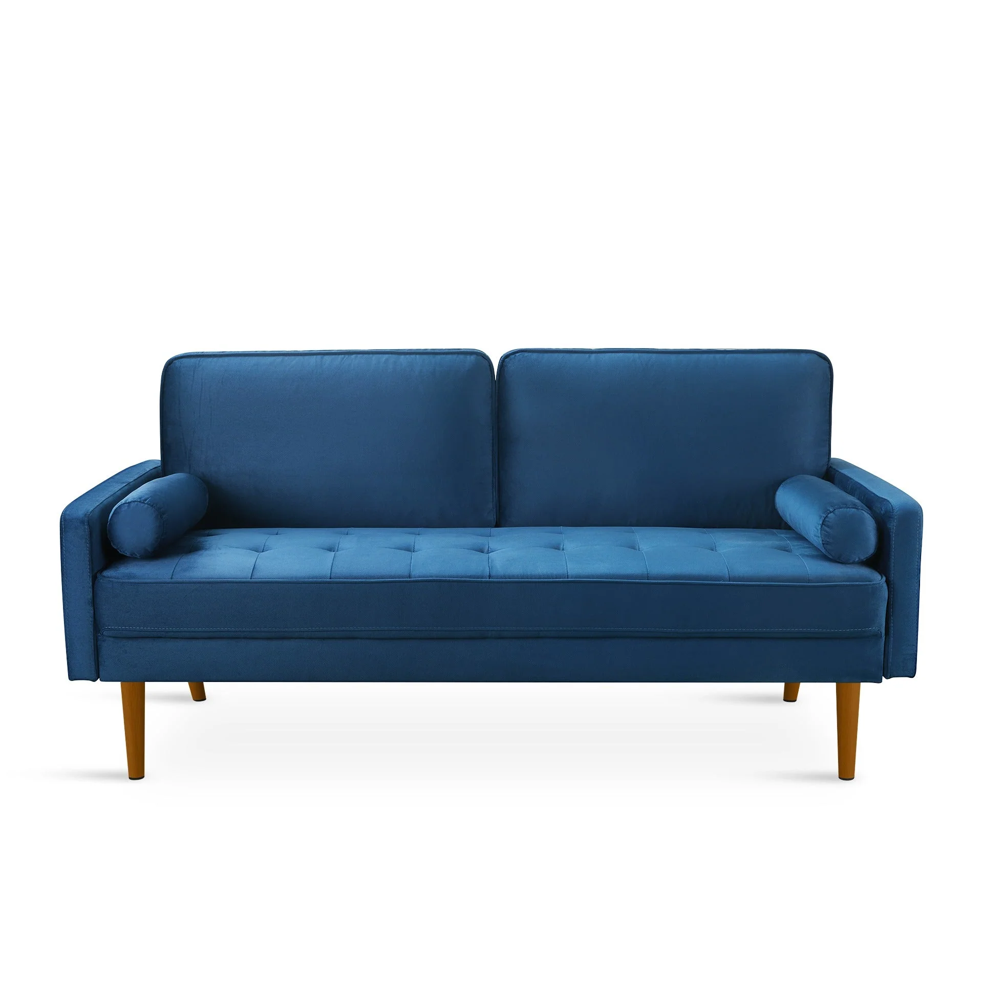 Alaina Velvet 3 Seater Sofa - Blue - Image 8