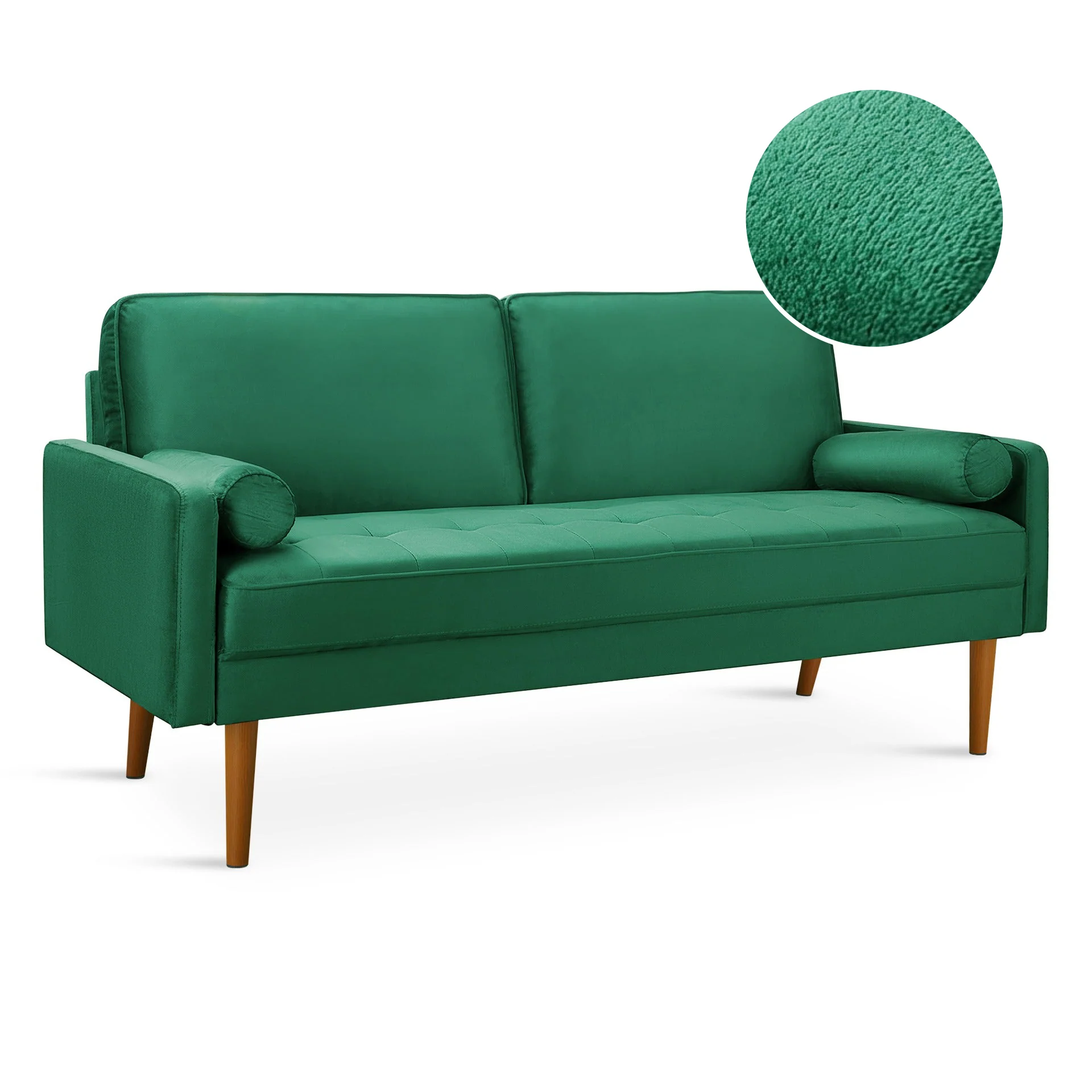 Alaina Velvet 3 Seater Sofa - Green - Image 7