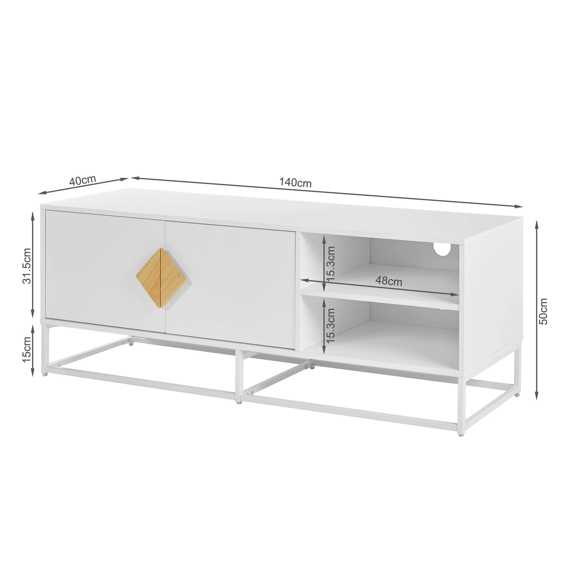 Alaska 1.4m Entertainment Unit - White - Image 11