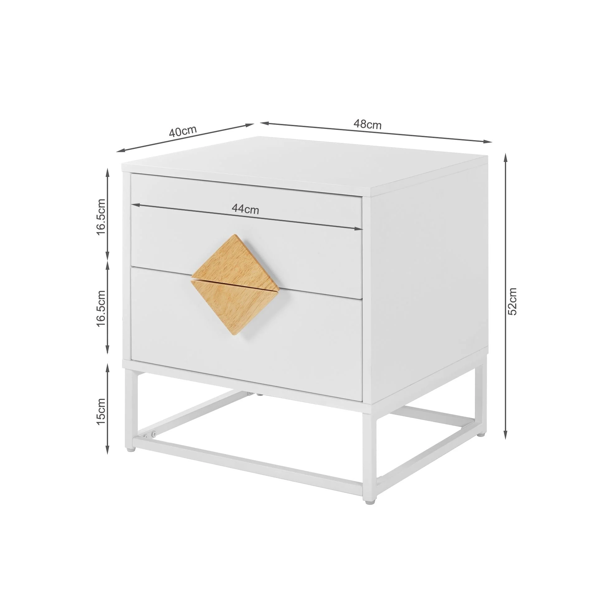 Alaska Wooden Bedside Table - White - Image 8