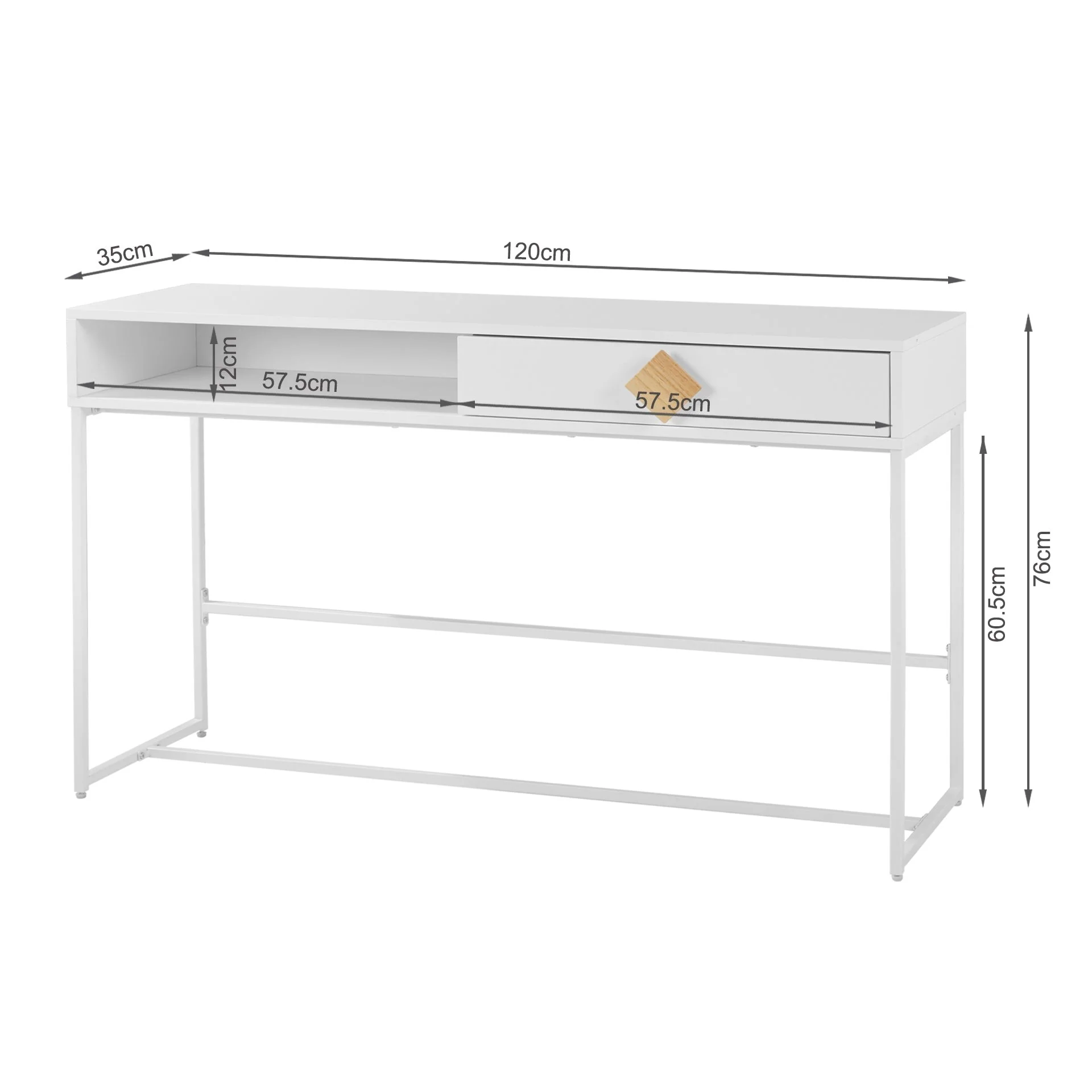 Alaska Wooden Console Table - White - Image 11