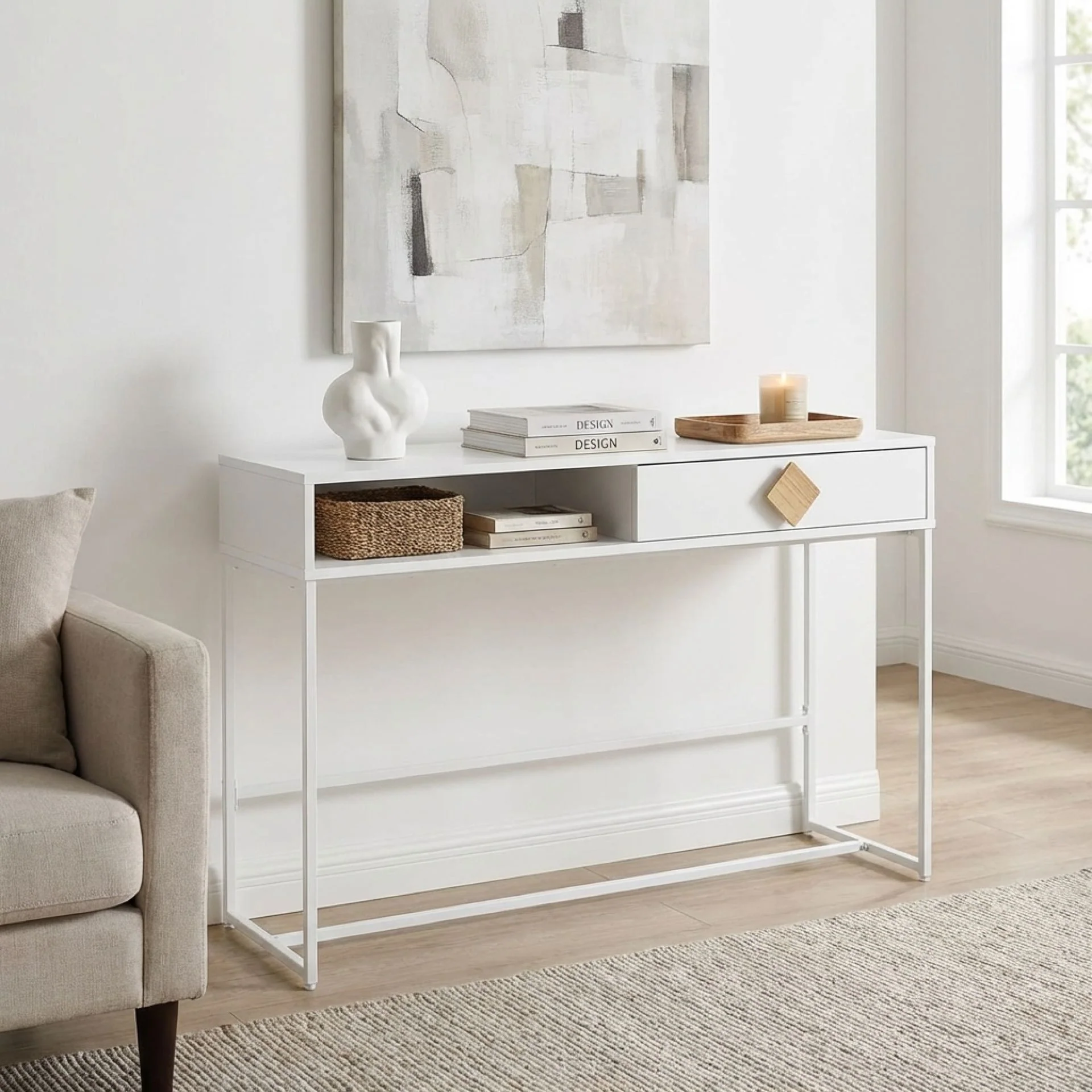 Alaska Wooden Console Table - White - Image 6