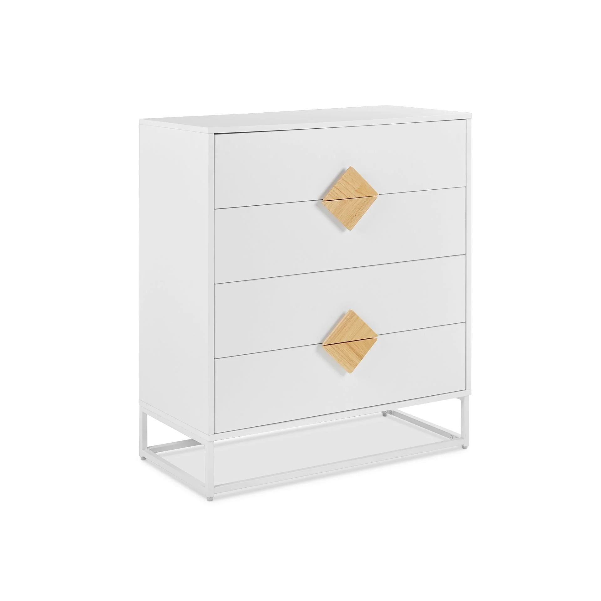 Alaska Wooden Tallboy 4 Drawers - White - Image 6