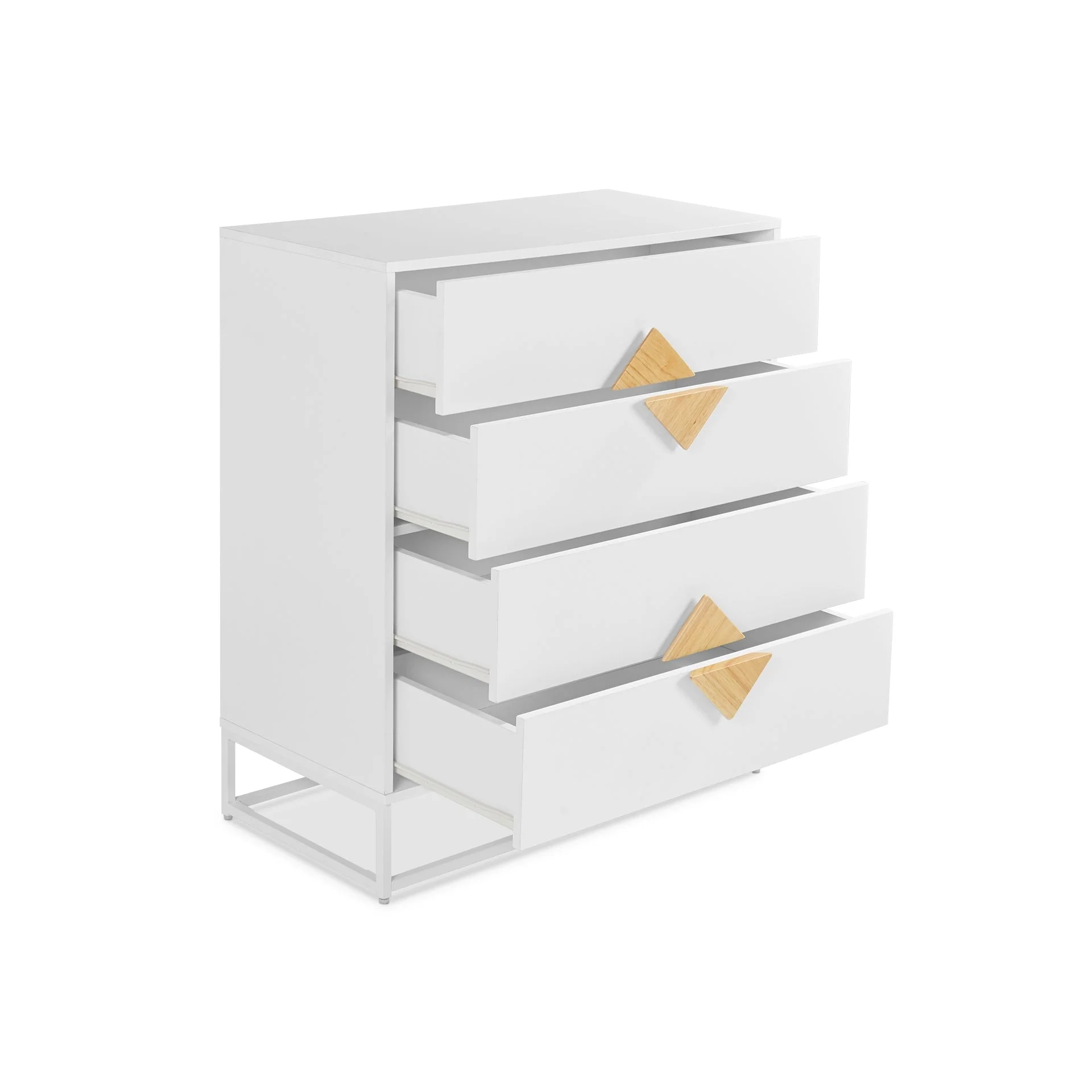 Alaska Wooden Tallboy 4 Drawers - White - Image 8