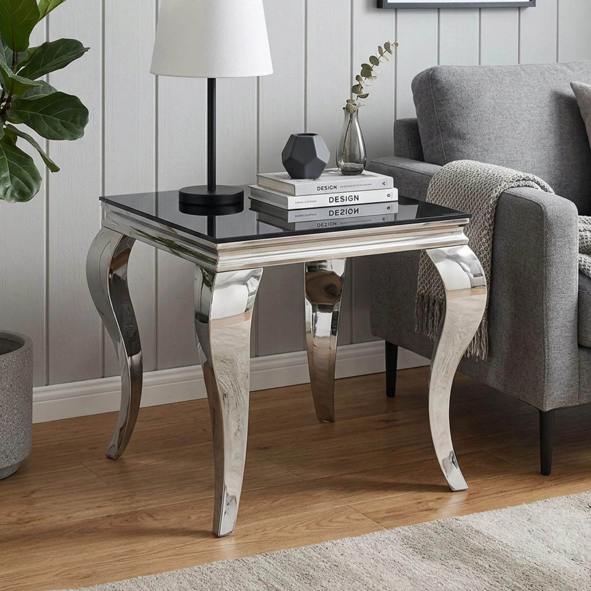 Alba Tempered Glass Side Table - Black - Image 5