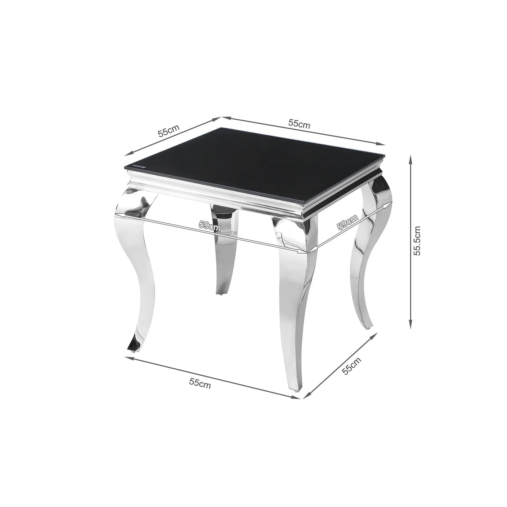 Alba Tempered Glass Side Table - Black - Image 9